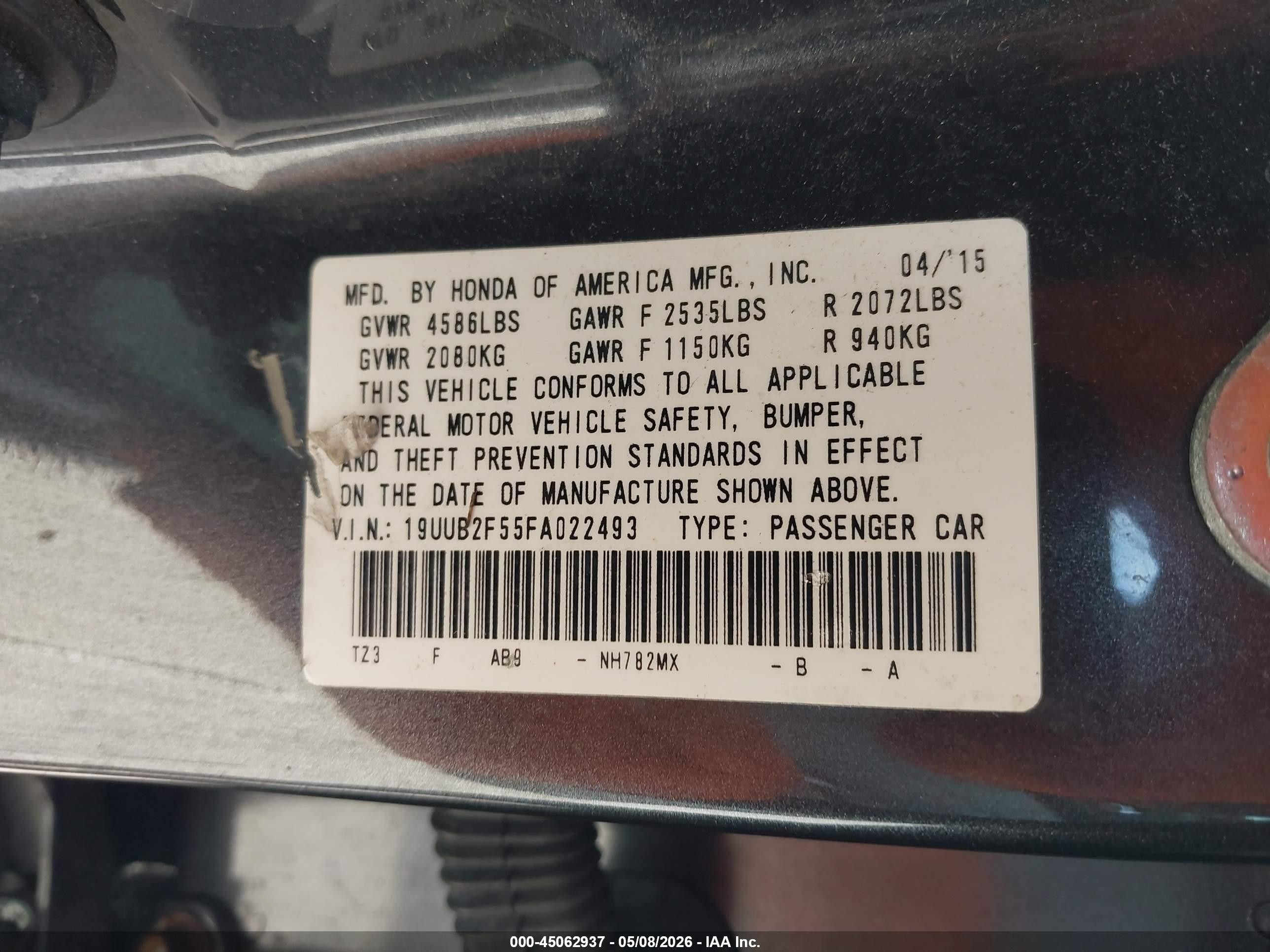 2015 Acura Tlx V6 Tech Gray vin: 19UUB2F55FA022493