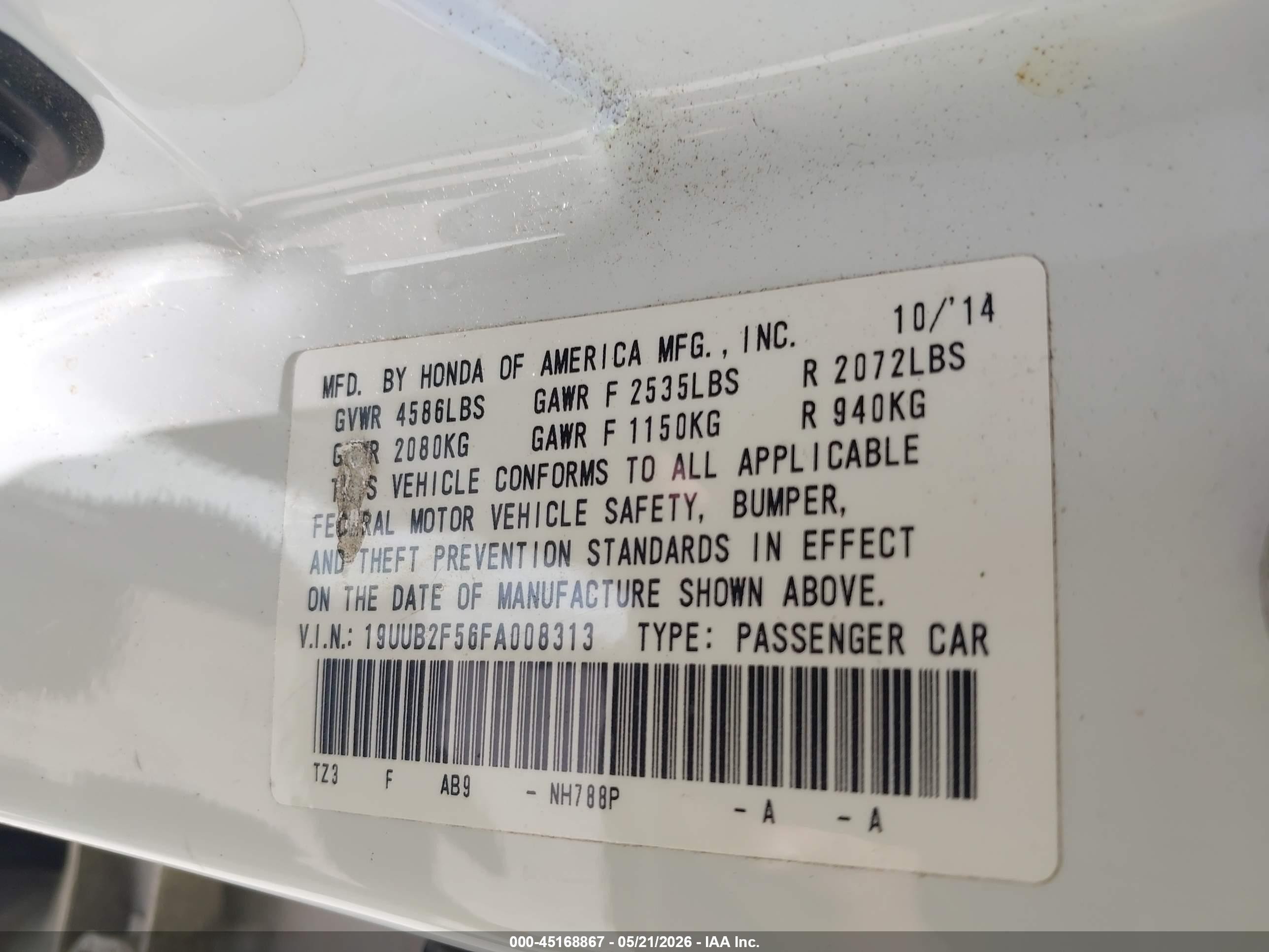 2015 Acura Tlx V6 Tech Белый vin: 19UUB2F56FA008313