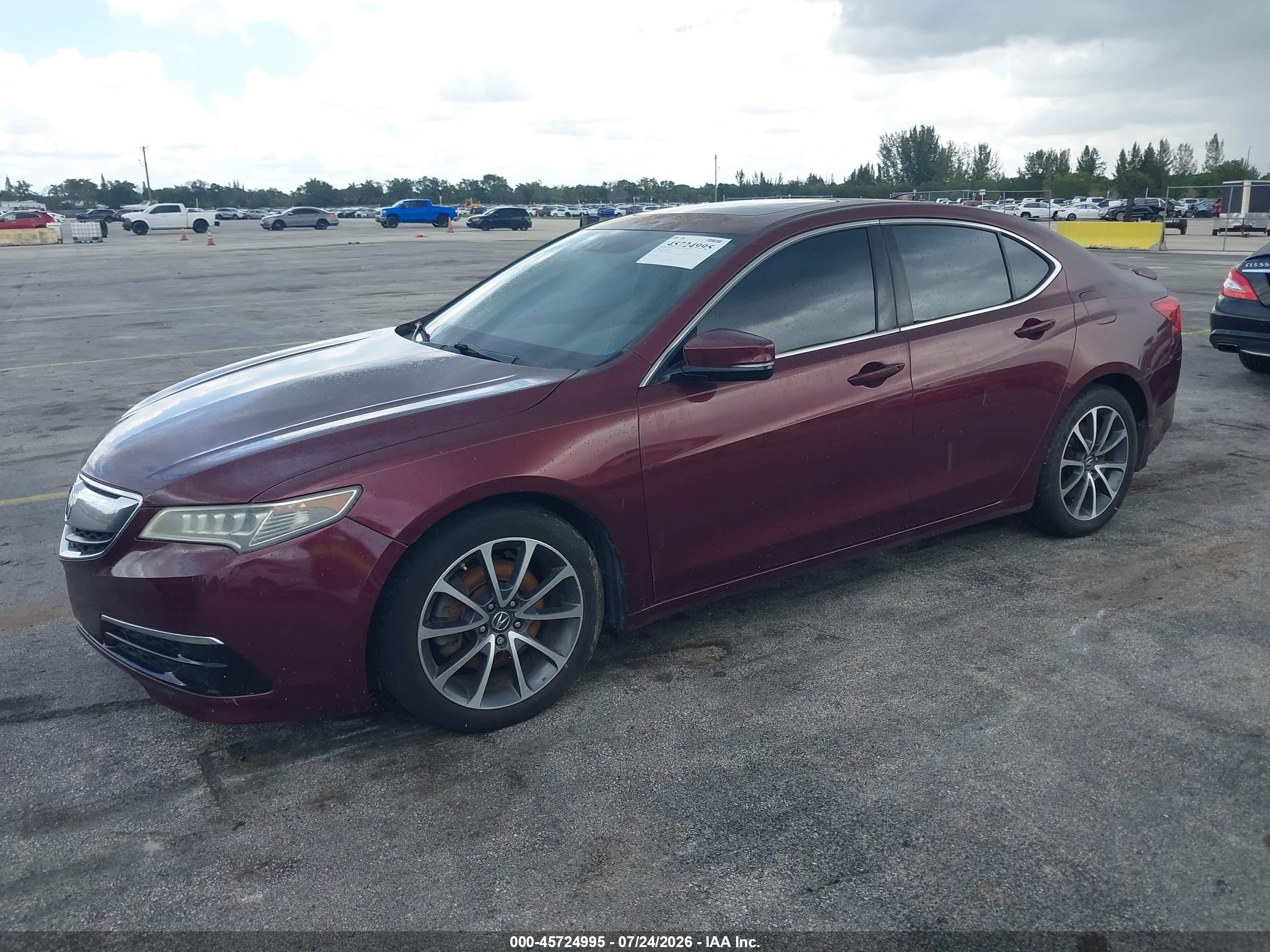 2015 Acura Tlx V6 Tech Burgundy vin: 19UUB2F57FA009390