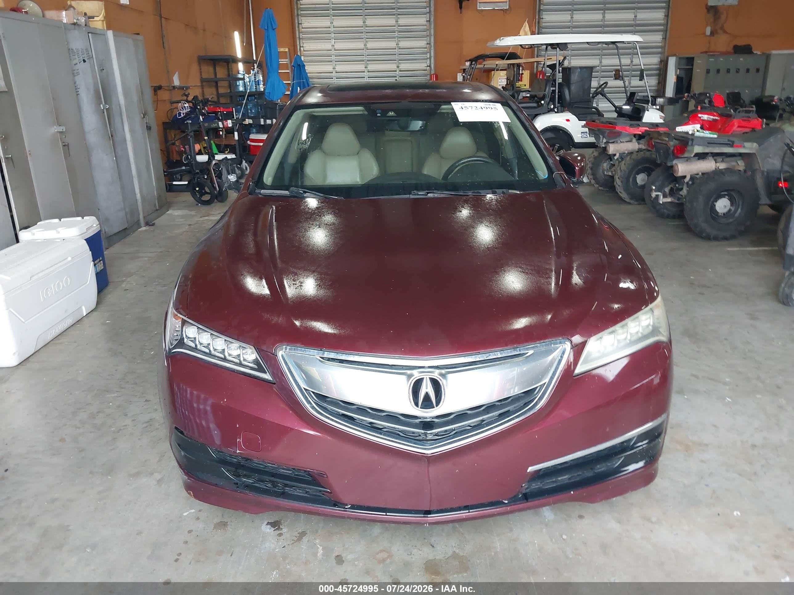2015 Acura Tlx V6 Tech Burgundy vin: 19UUB2F57FA009390