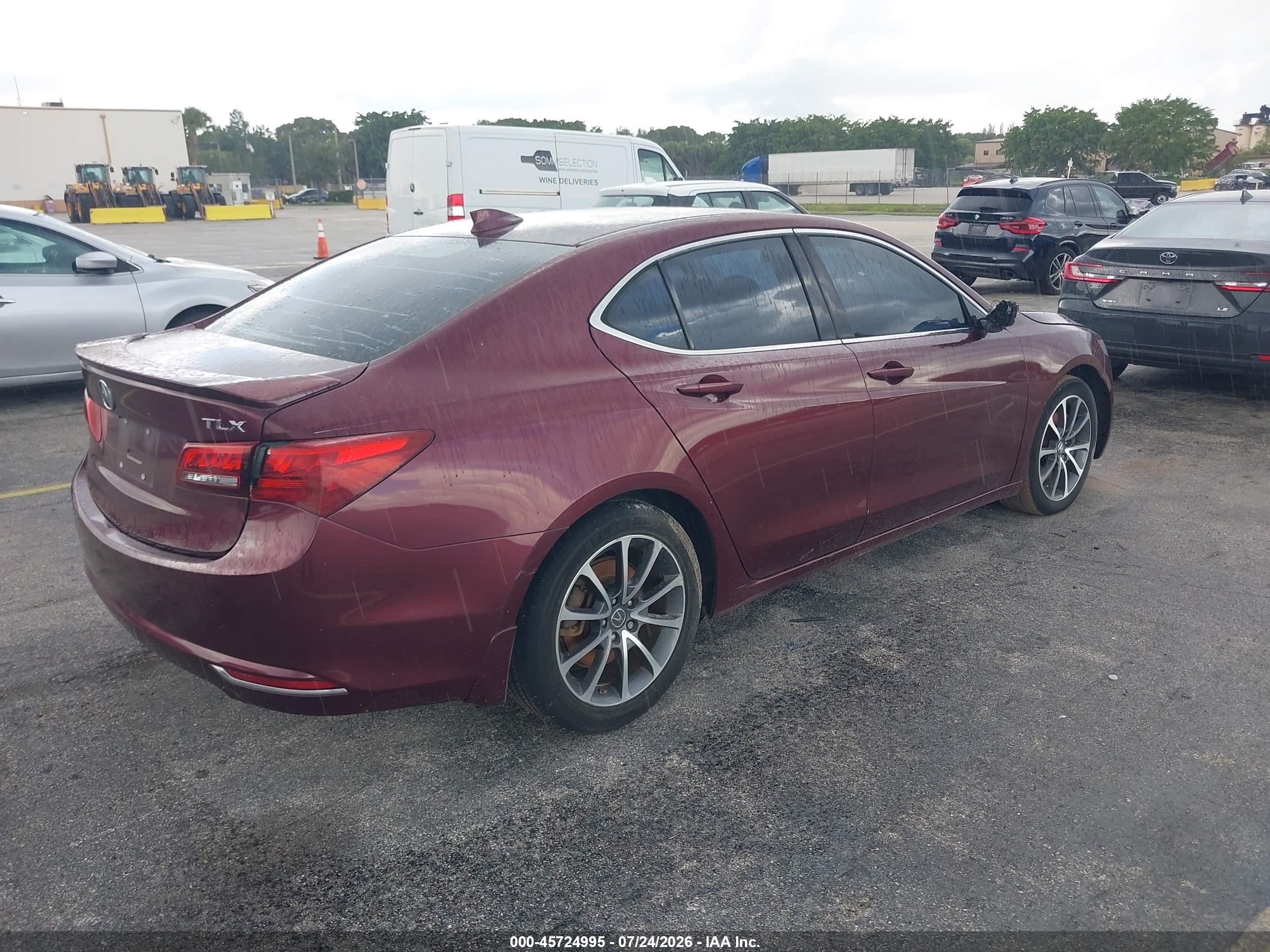 2015 Acura Tlx V6 Tech Burgundy vin: 19UUB2F57FA009390
