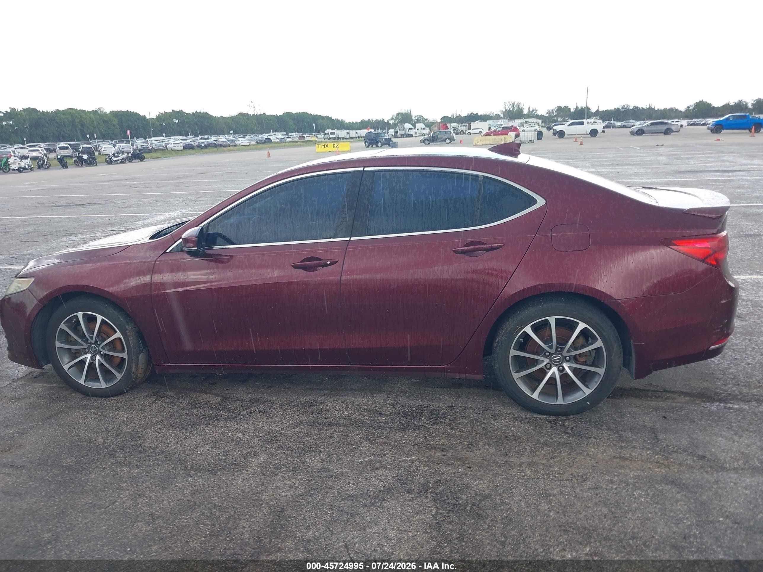2015 Acura Tlx V6 Tech Burgundy vin: 19UUB2F57FA009390