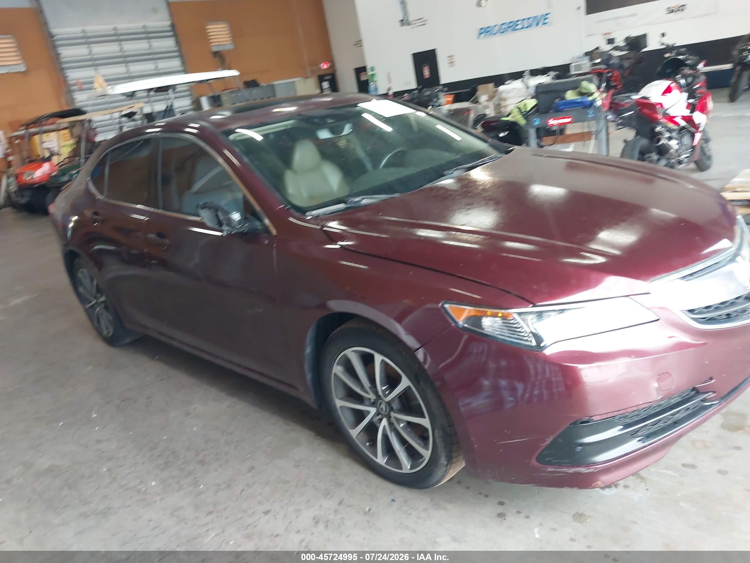 2015 Acura Tlx V6 Tech Burgundy vin: 19UUB2F57FA009390