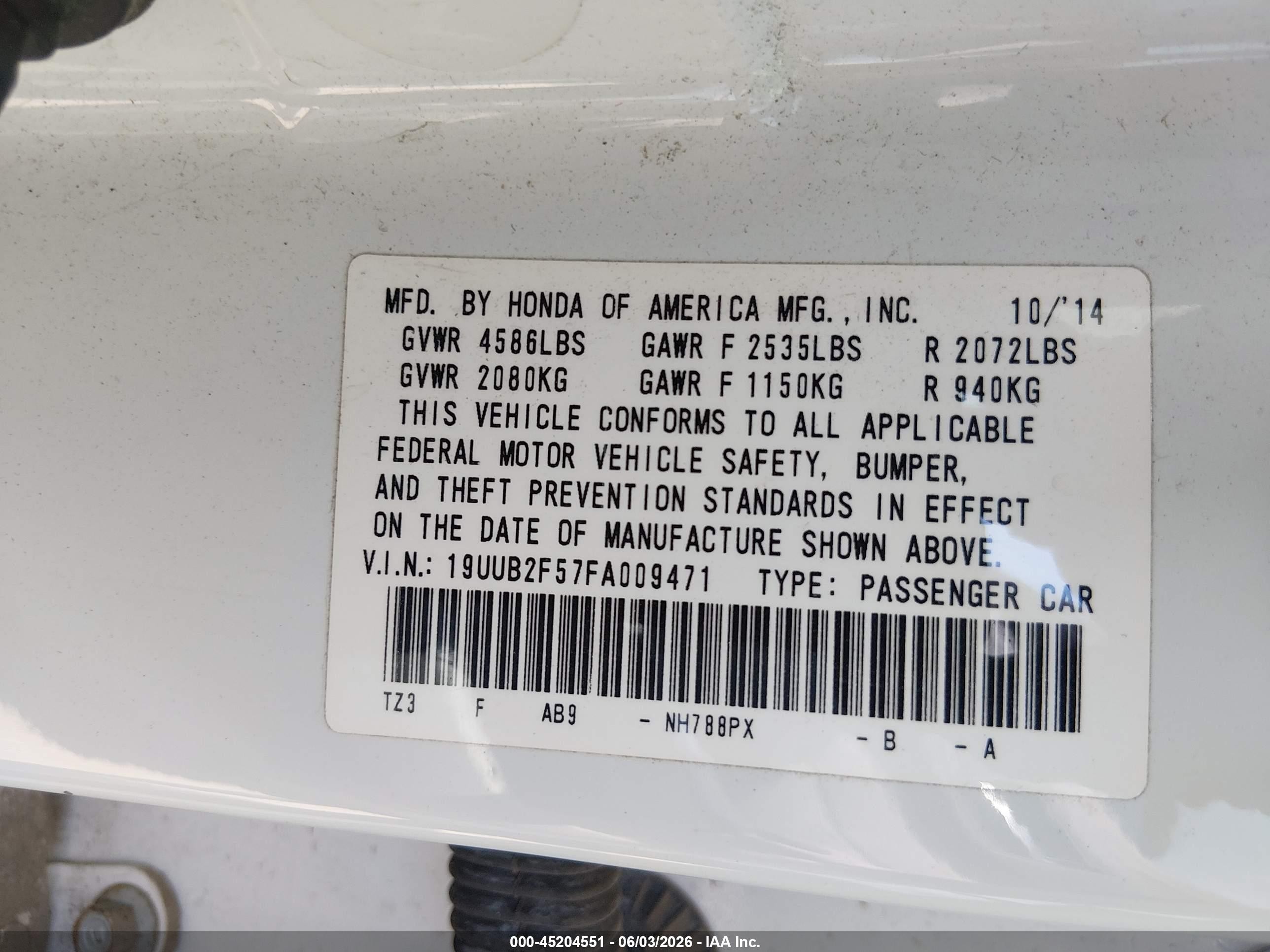 2015 Acura Tlx V6 Tech White vin: 19UUB2F57FA009471