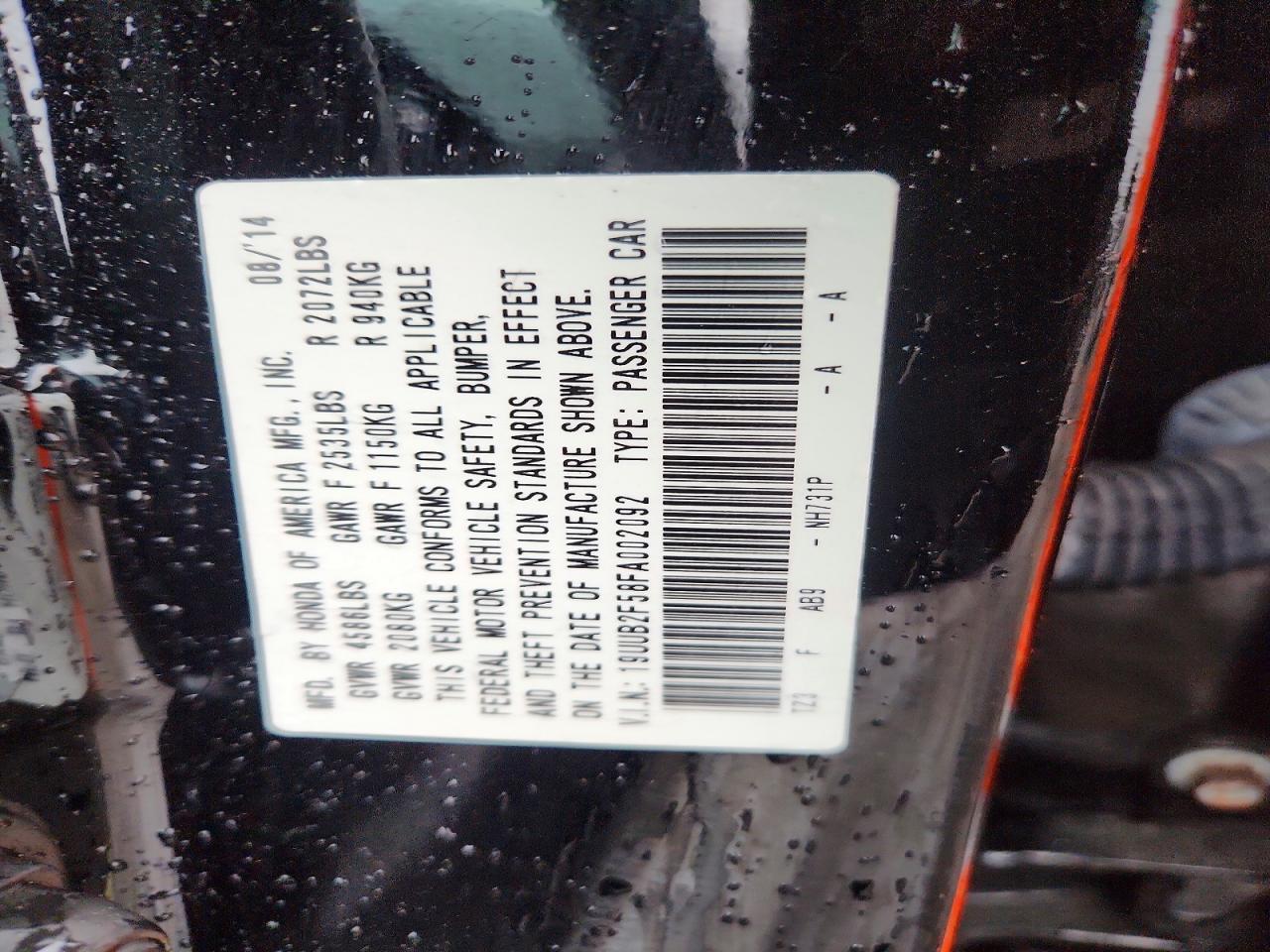 2015 Acura Tlx Tech Черный vin: 19UUB2F58FA002092