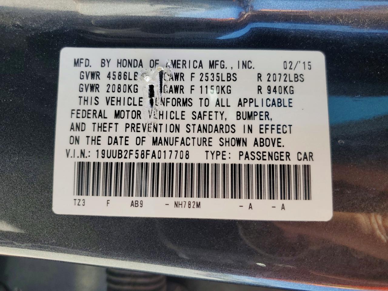 2015 Acura Tlx Tech Charcoal vin: 19UUB2F58FA017708