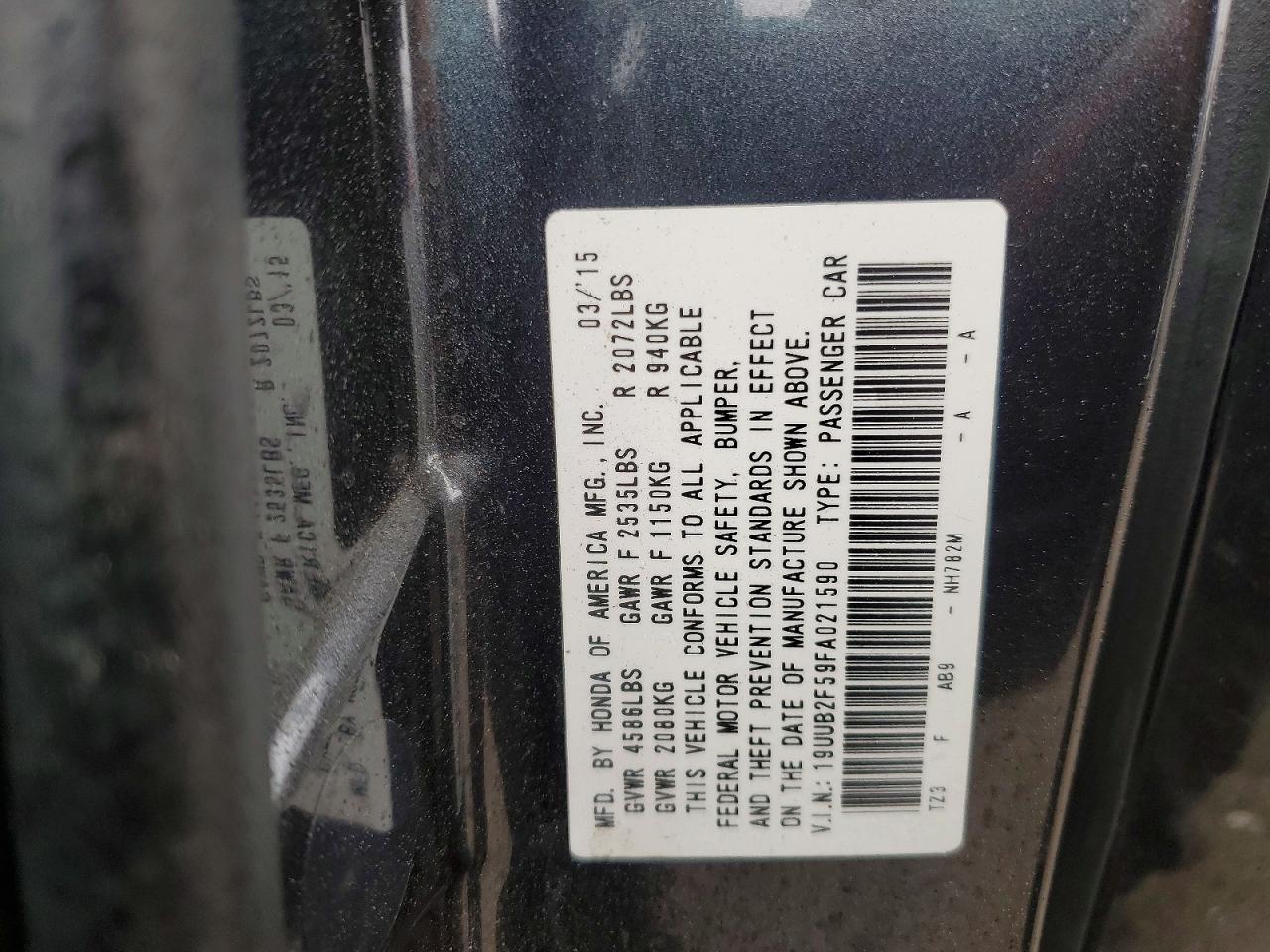 2015 Acura Tlx Tech Gray vin: 19UUB2F59FA021590
