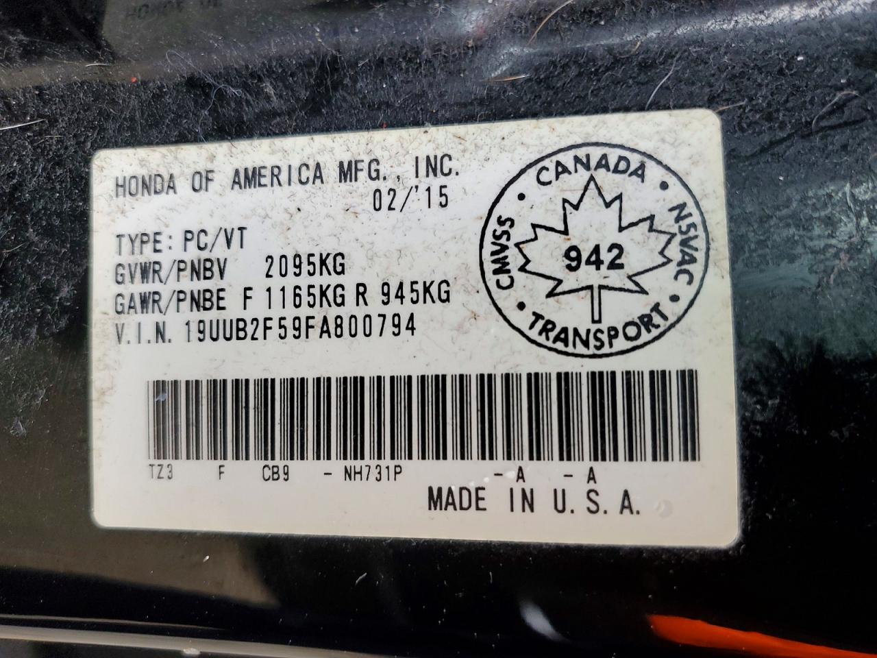 2015 Acura Tlx Tech Black vin: 19UUB2F59FA800794