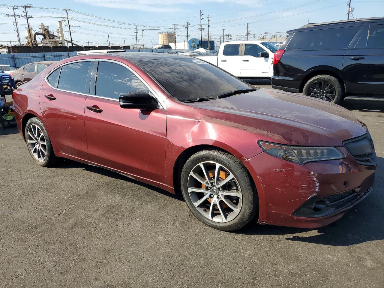 2015 Acura Tlx Advance Burgundy vin: 19UUB2F72FA019892