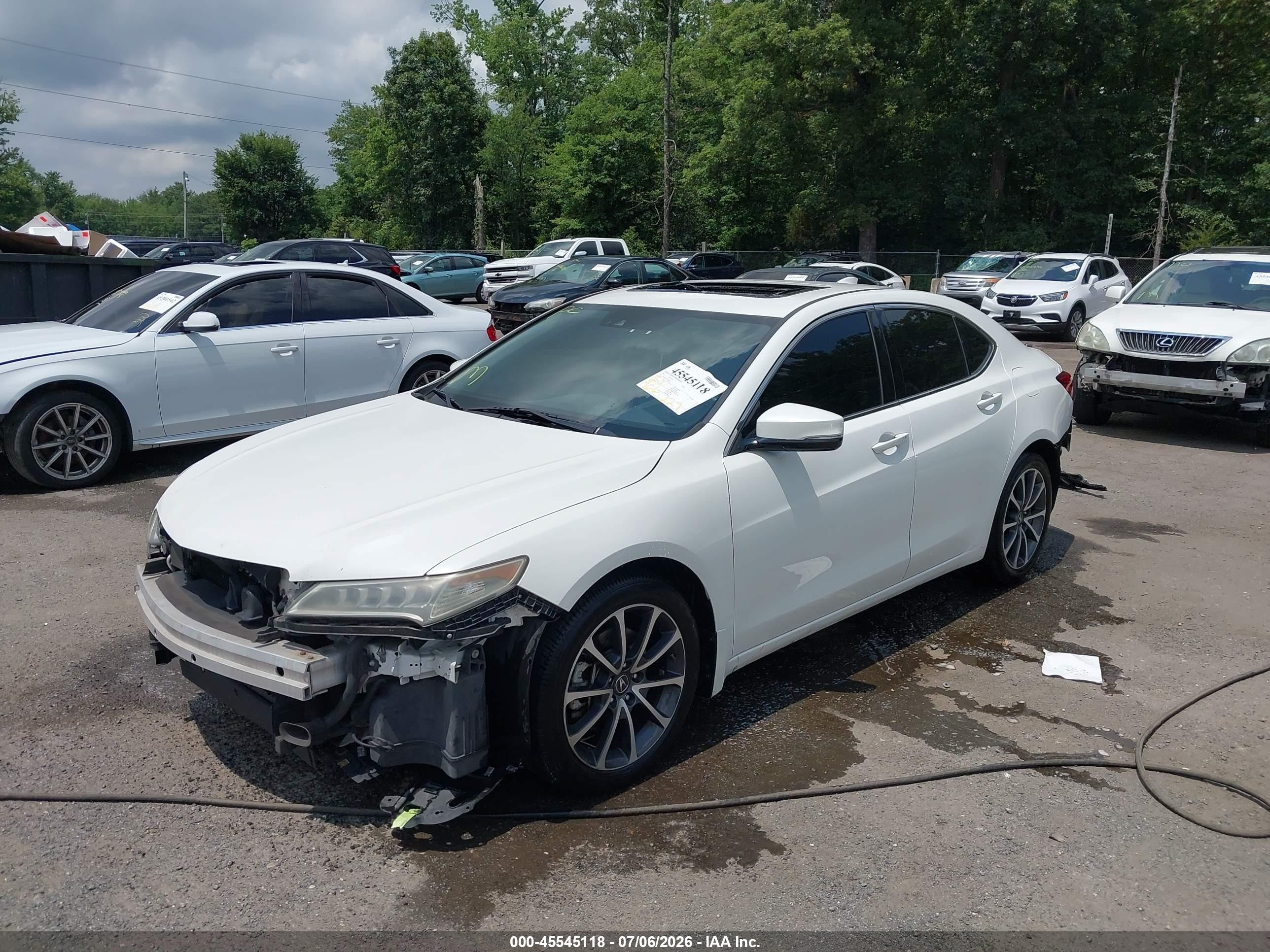2015 Acura Tlx V6 Advance White vin: 19UUB2F79FA016228