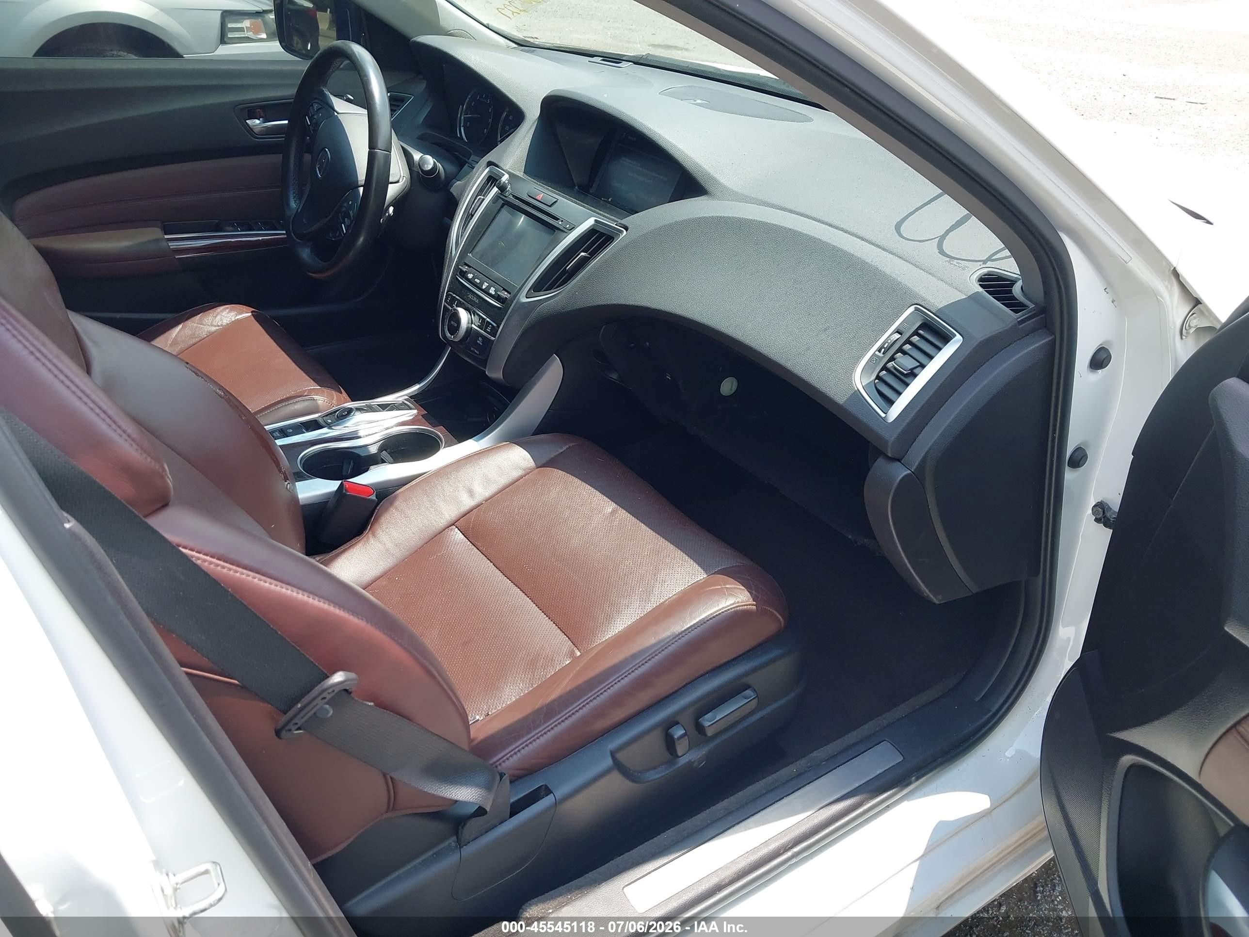 2015 Acura Tlx V6 Advance White vin: 19UUB2F79FA016228
