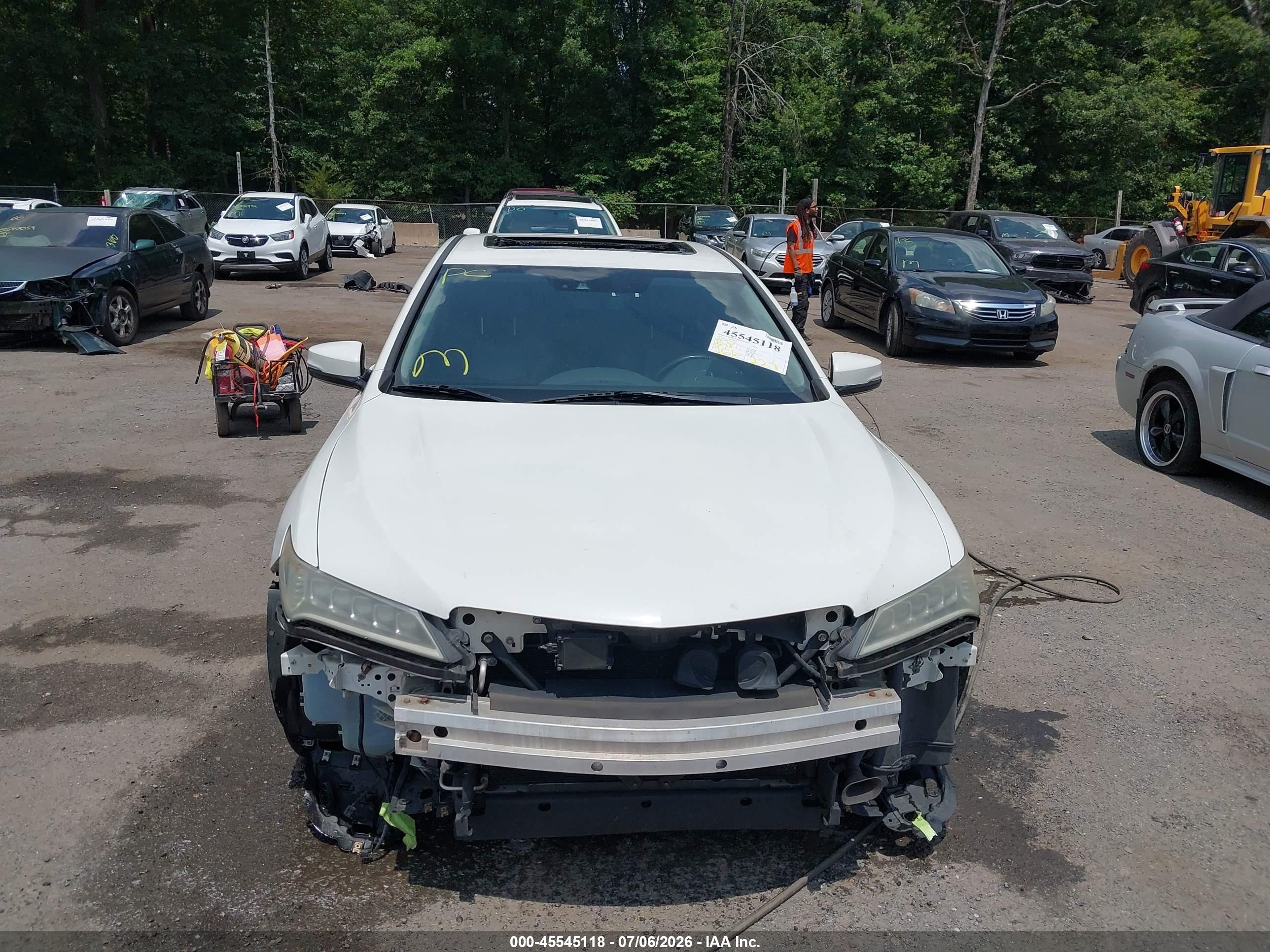 2015 Acura Tlx V6 Advance White vin: 19UUB2F79FA016228