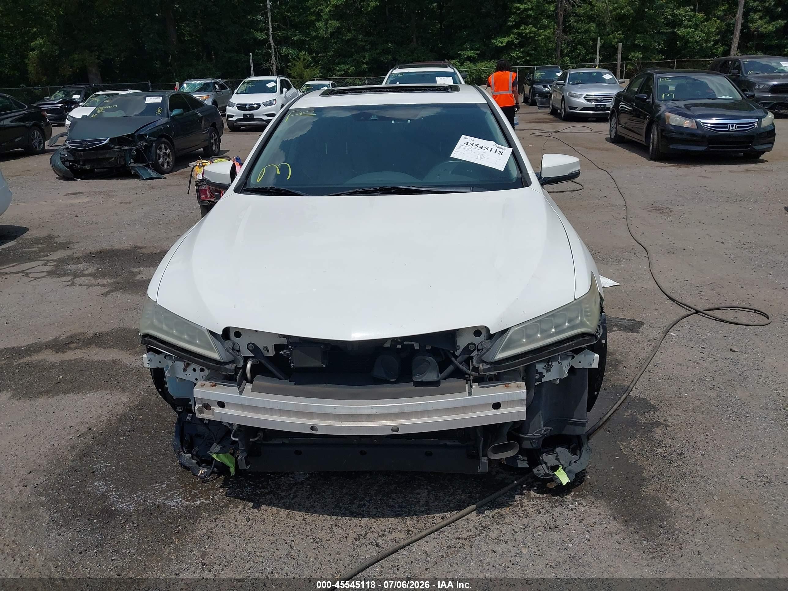 2015 Acura Tlx V6 Advance White vin: 19UUB2F79FA016228