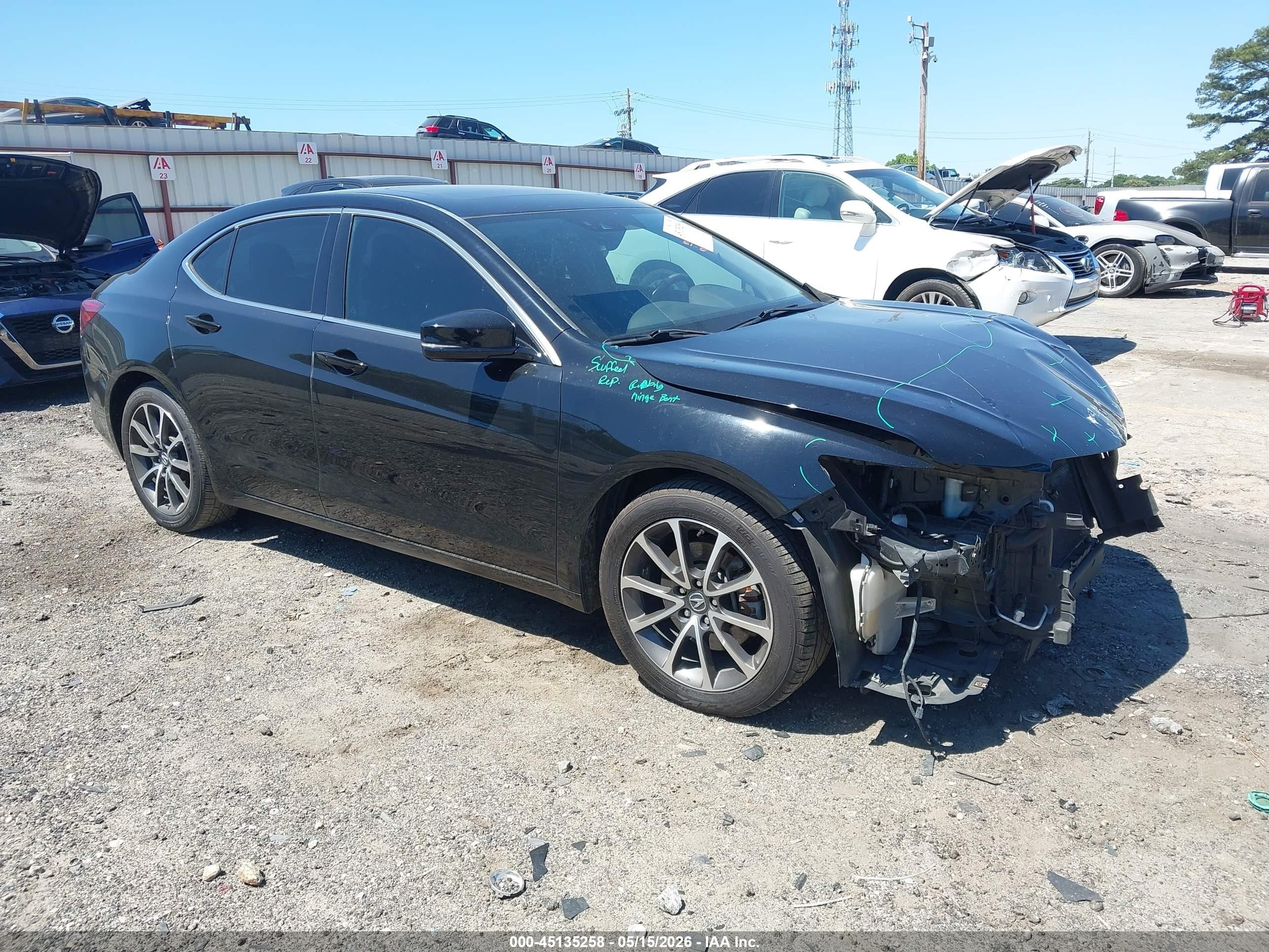 2015 Acura Tlx V6 Advance Black vin: 19UUB2F79FA017153