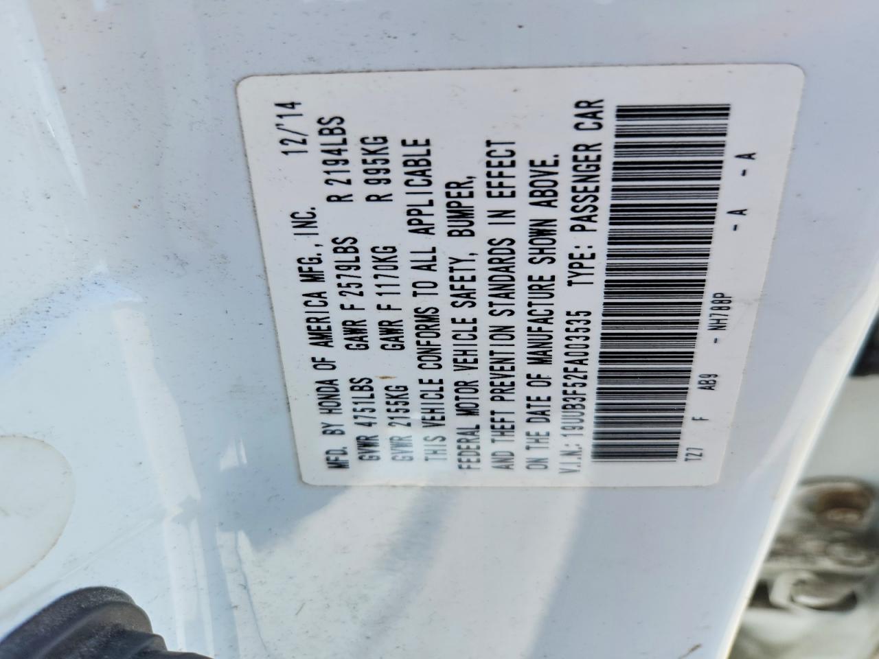 2015 Acura Tlx Tech White vin: 19UUB3F52FA003535
