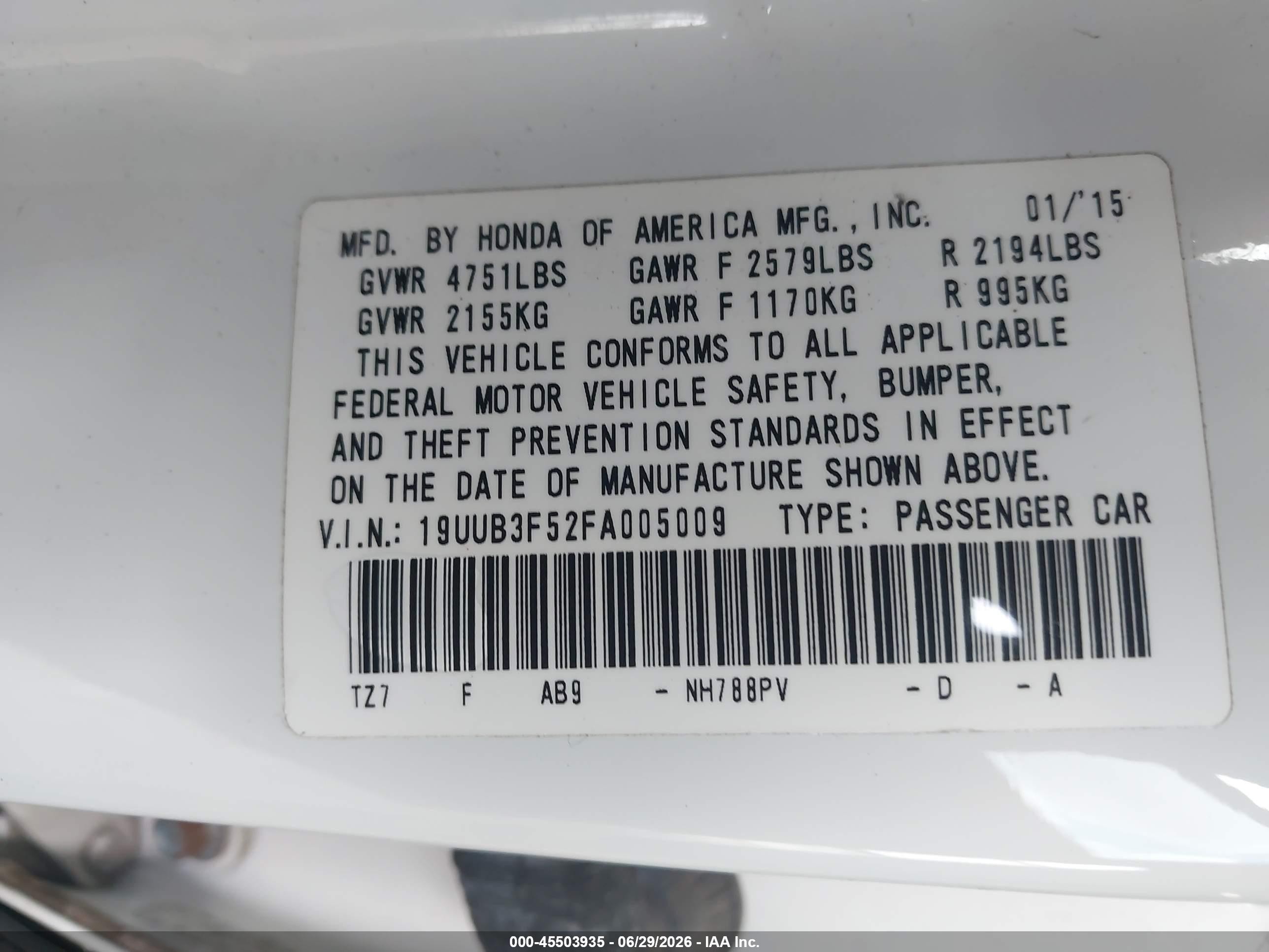 2015 Acura Tlx V6 Tech White vin: 19UUB3F52FA005009
