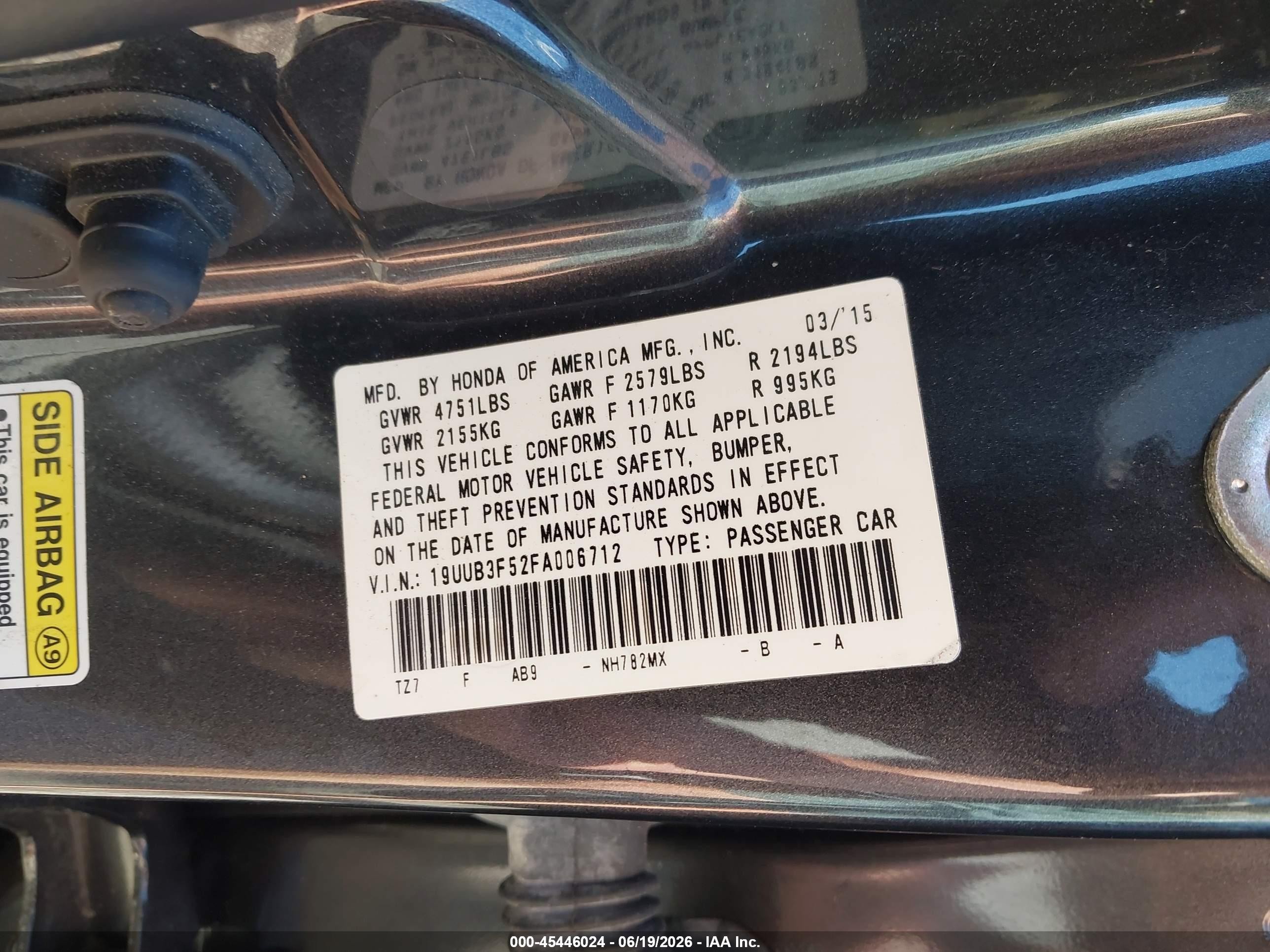 2015 Acura Tlx V6 Tech Серый vin: 19UUB3F52FA006712
