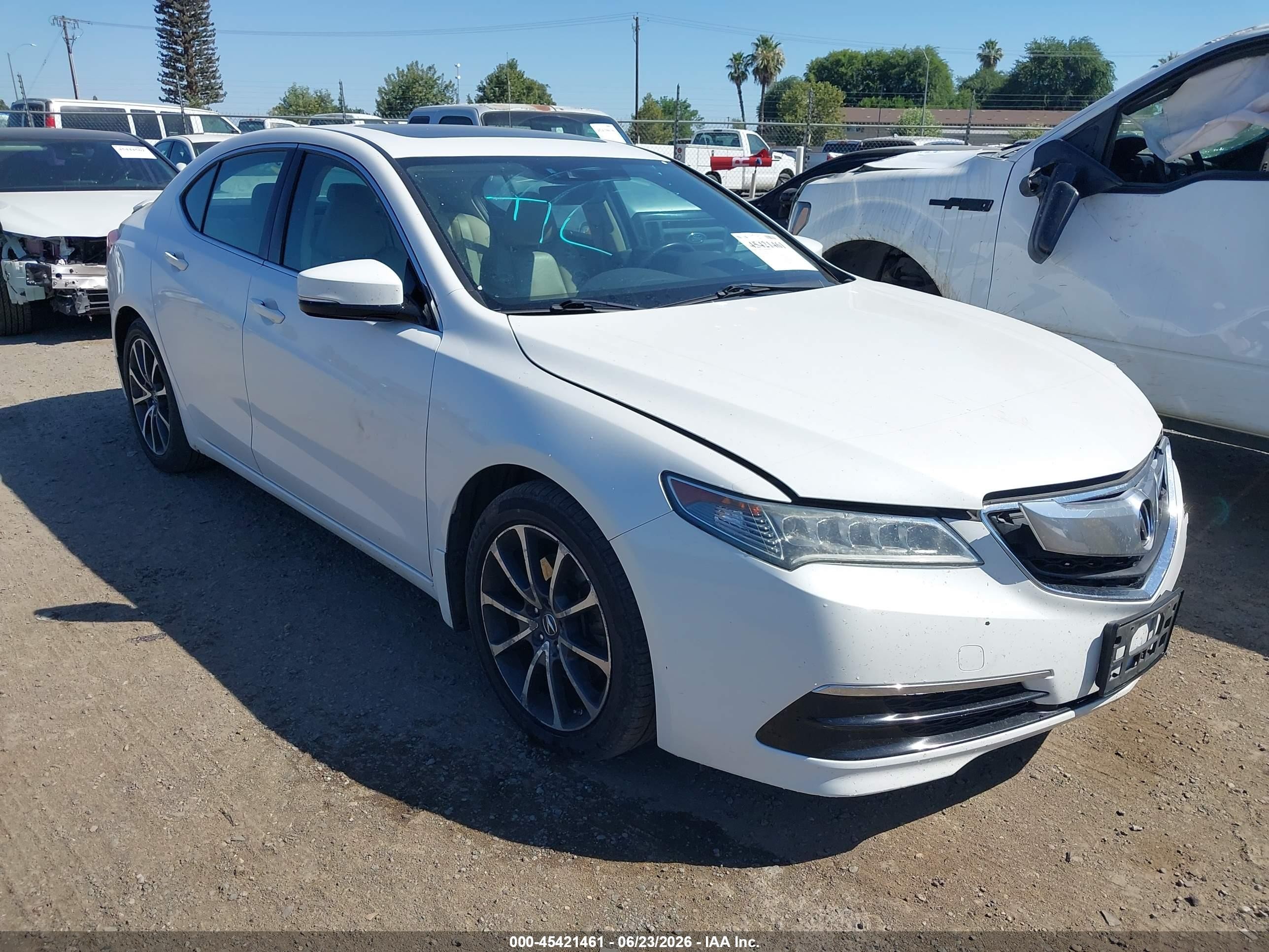 2015 Acura Tlx V6 Tech White vin: 19UUB3F52FA801341