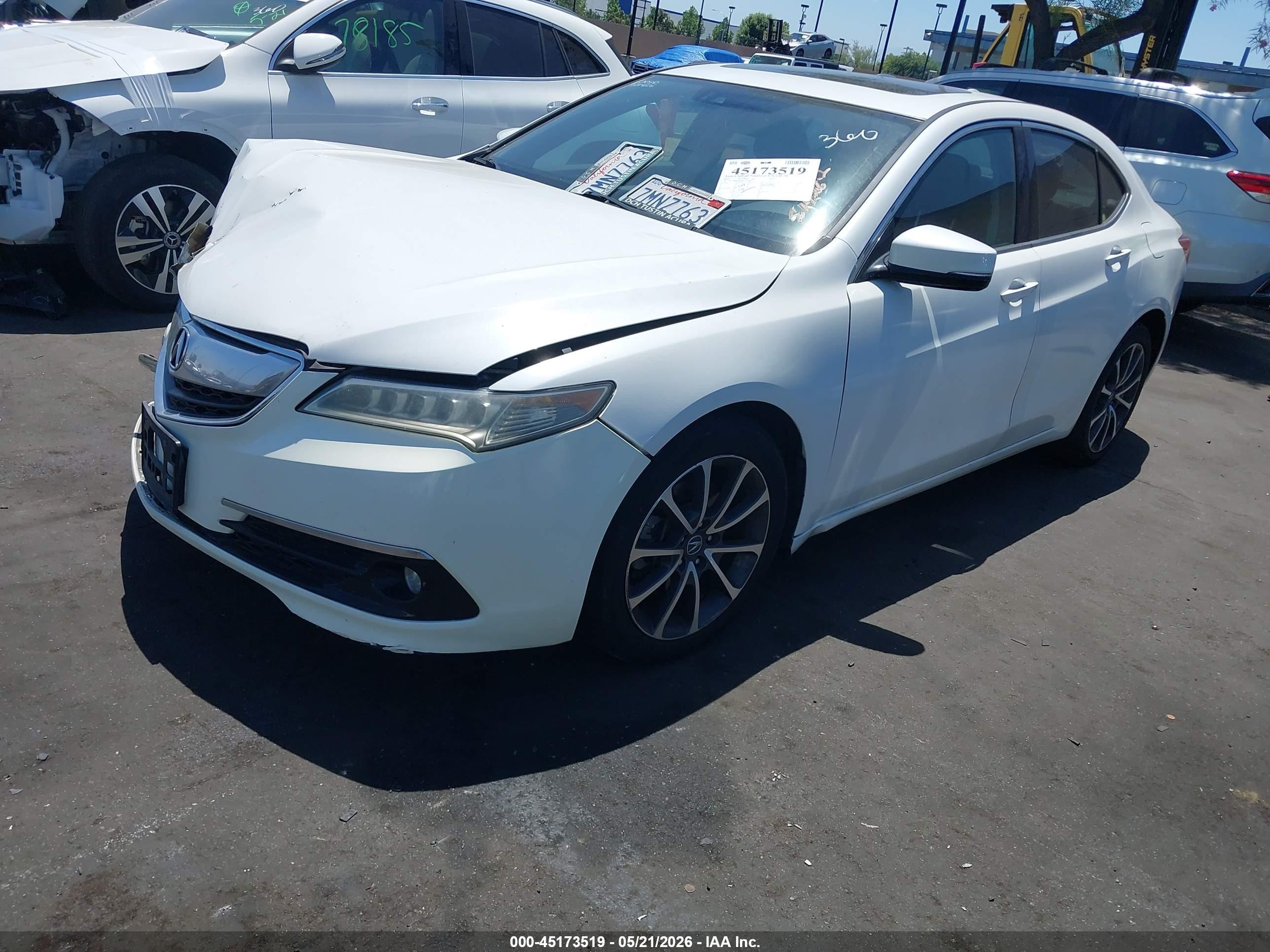 2015 Acura Tlx V6 Tech White vin: 19UUB3F55FA007563