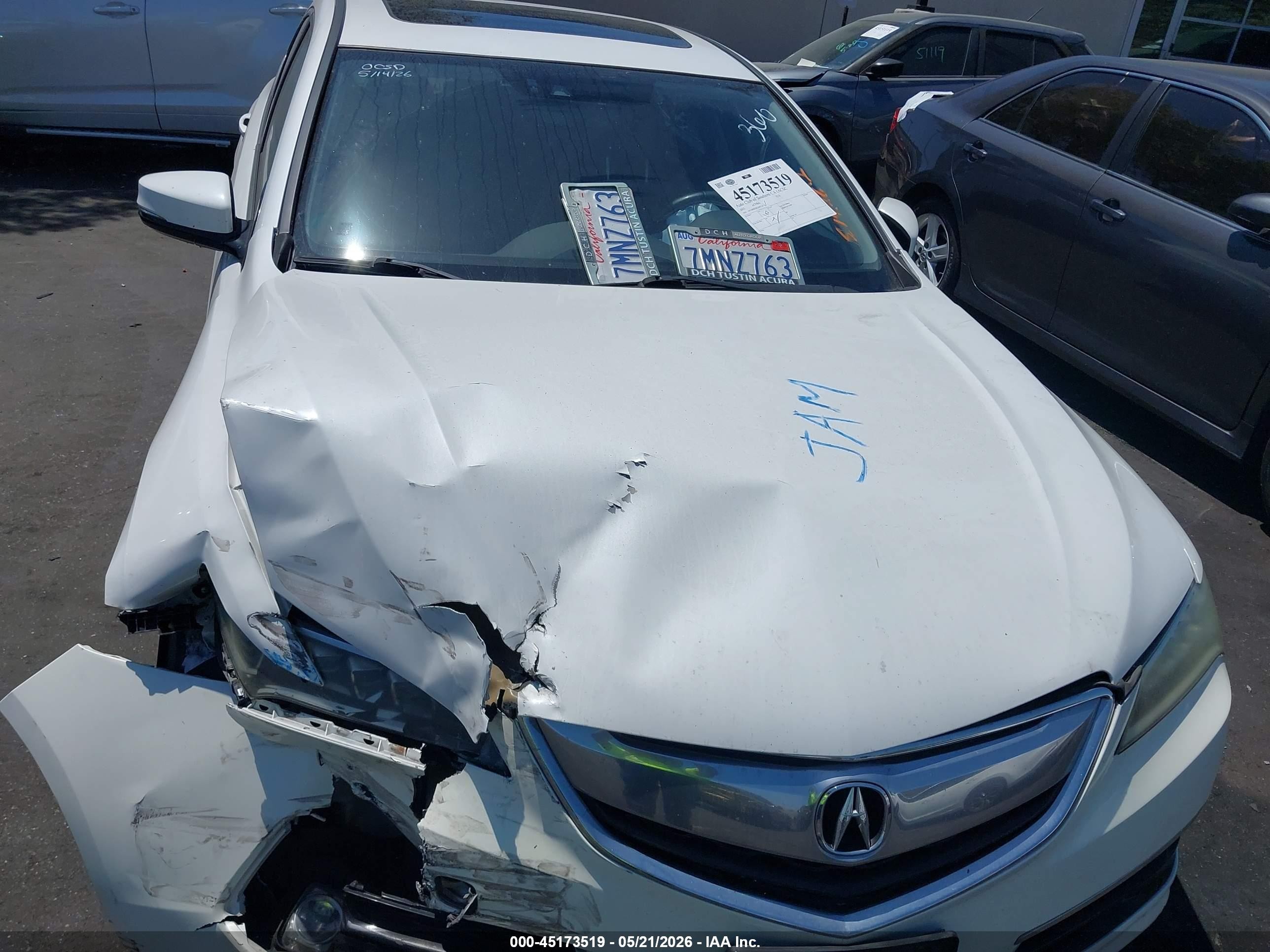 2015 Acura Tlx V6 Tech White vin: 19UUB3F55FA007563