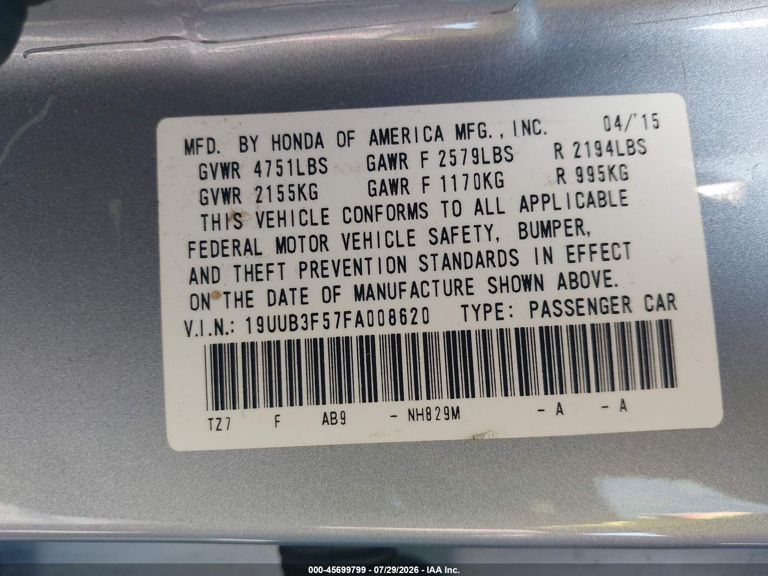 2015 Acura Tlx V6 Tech Серебряный vin: 19UUB3F57FA008620