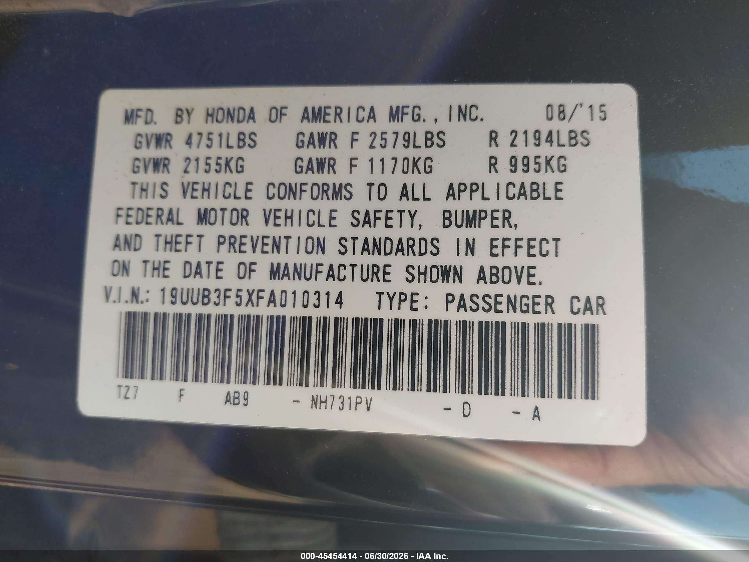 2015 Acura Tlx V6 Tech Черный vin: 19UUB3F5XFA010314