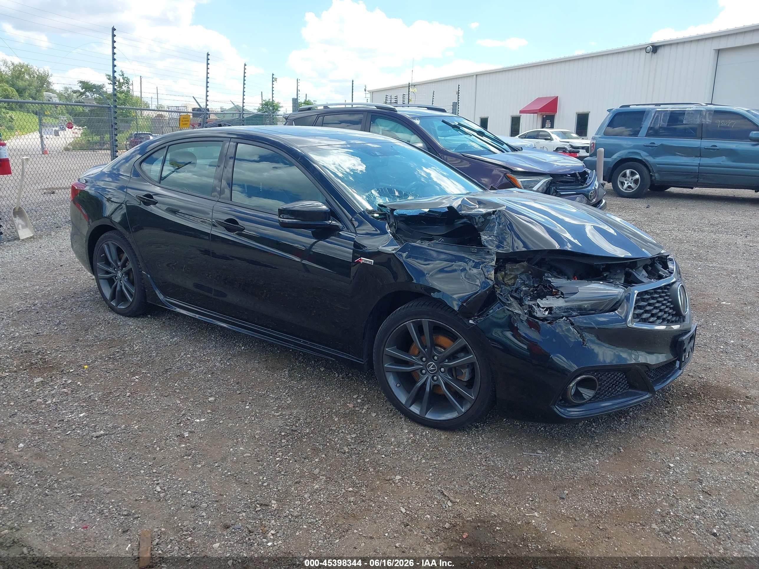 2018 Acura Tlx Tech   A-spec Pkgs Черный vin: 19UUB3F67JA001913