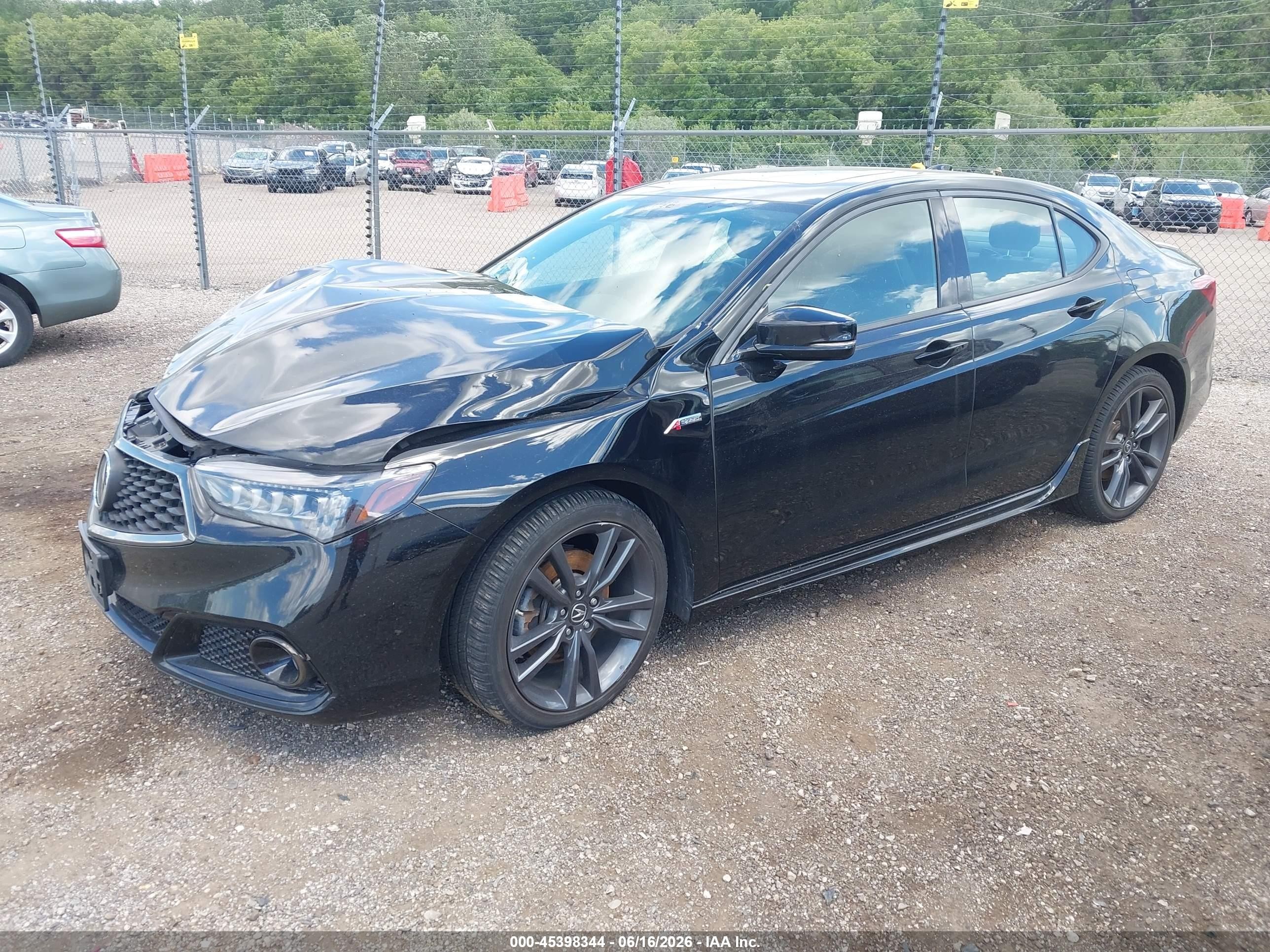 2018 Acura Tlx Tech   A-spec Pkgs Черный vin: 19UUB3F67JA001913