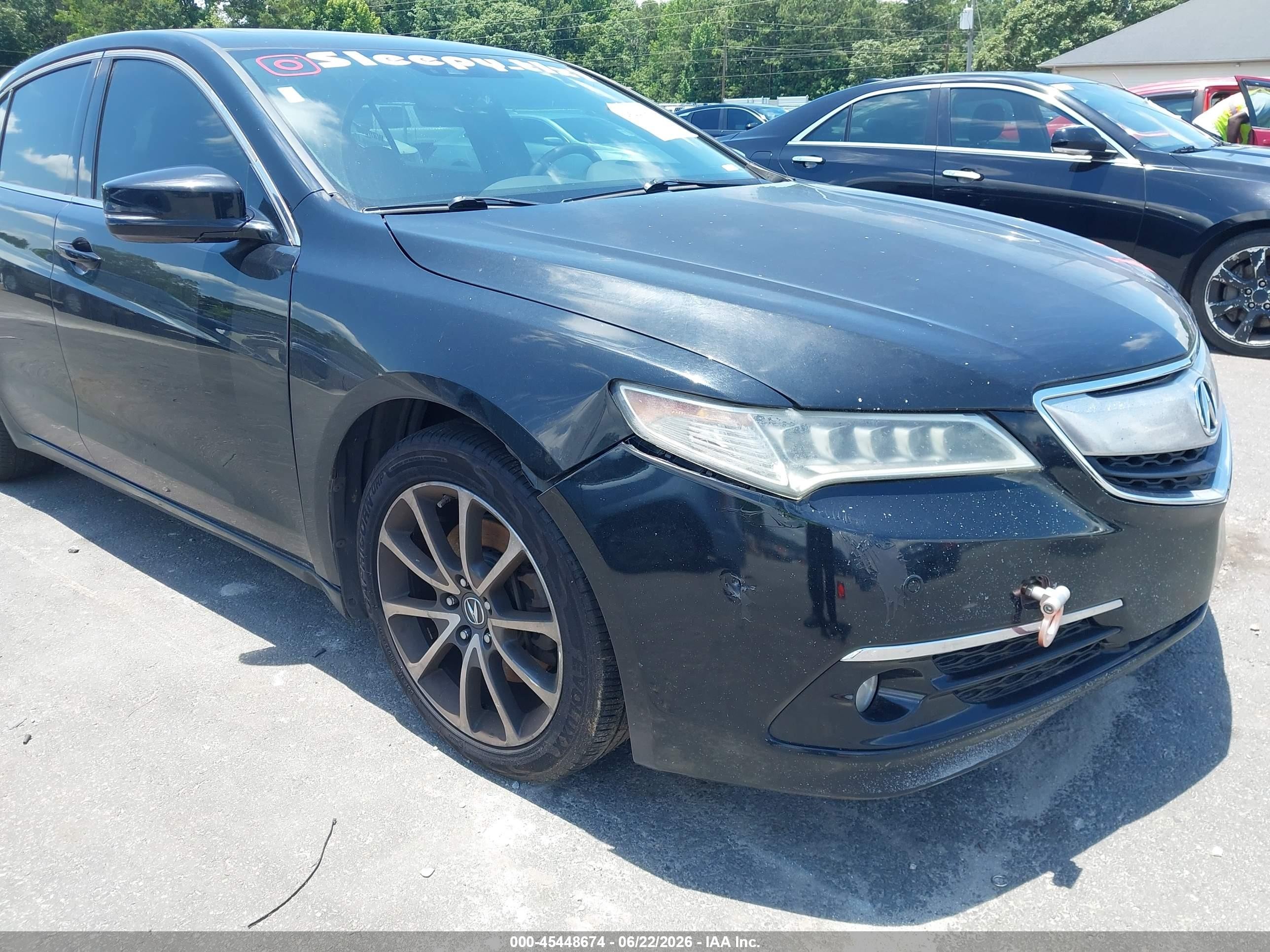 2015 Acura Tlx V6 Advance Черный vin: 19UUB3F74FA005188