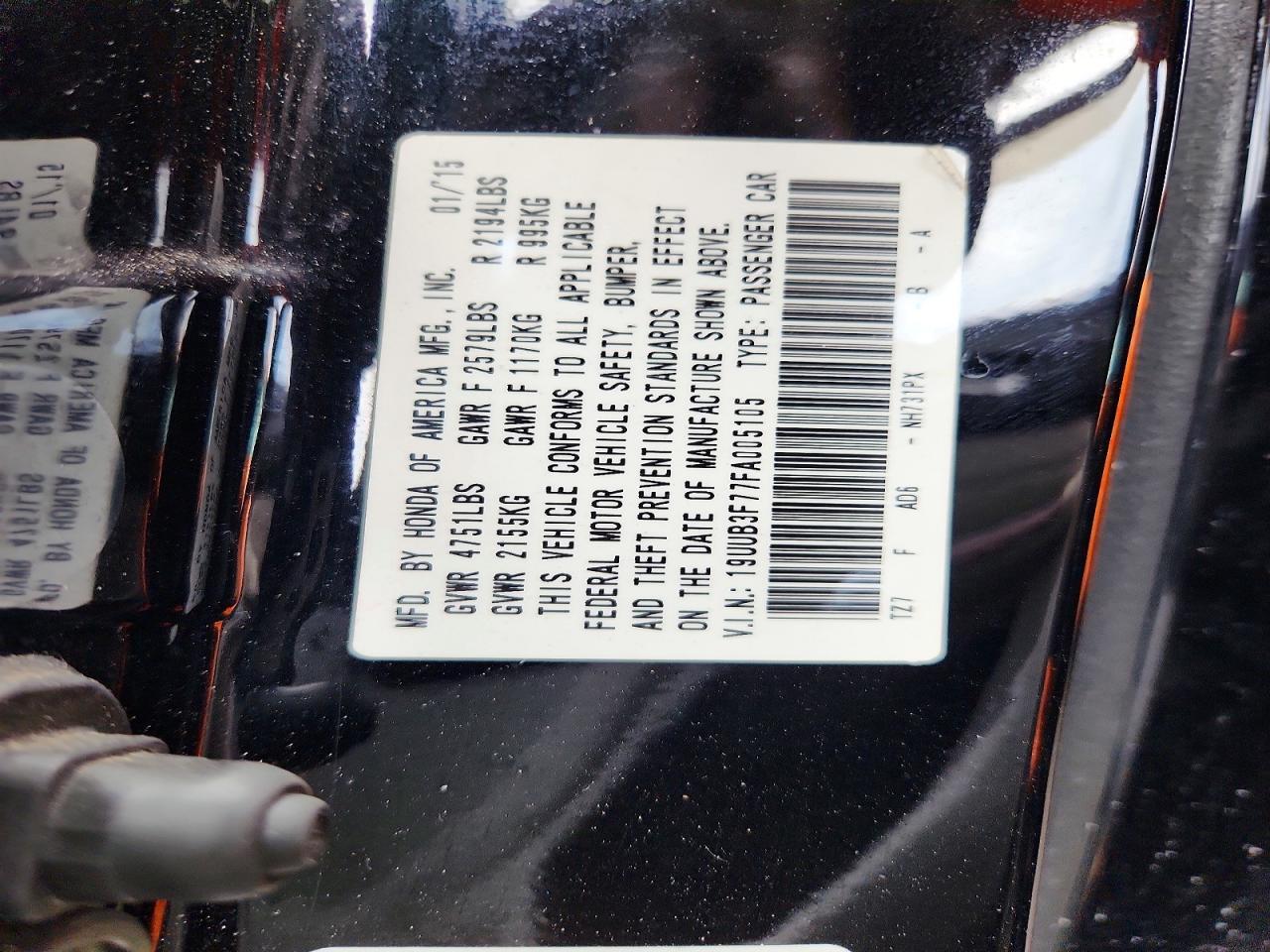 2015 Acura Tlx Advance Black vin: 19UUB3F77FA005105