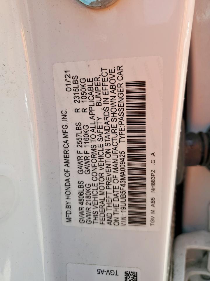 2021 Acura Tlx Technology White vin: 19UUB5F43MA009425
