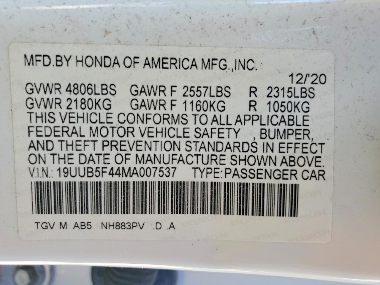 2021 Acura Tlx Technology White vin: 19UUB5F44MA007537