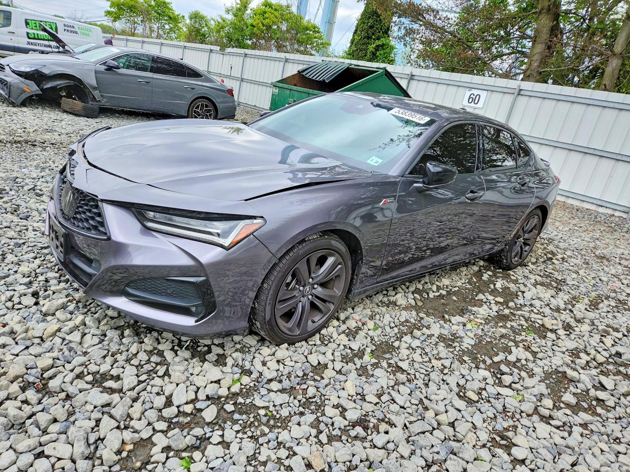 2022 Acura Tlx Tech A Gray vin: 19UUB5F54NA002980
