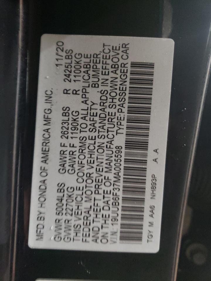 2021 Acura Tlx  Black vin: 19UUB6F37MA005598