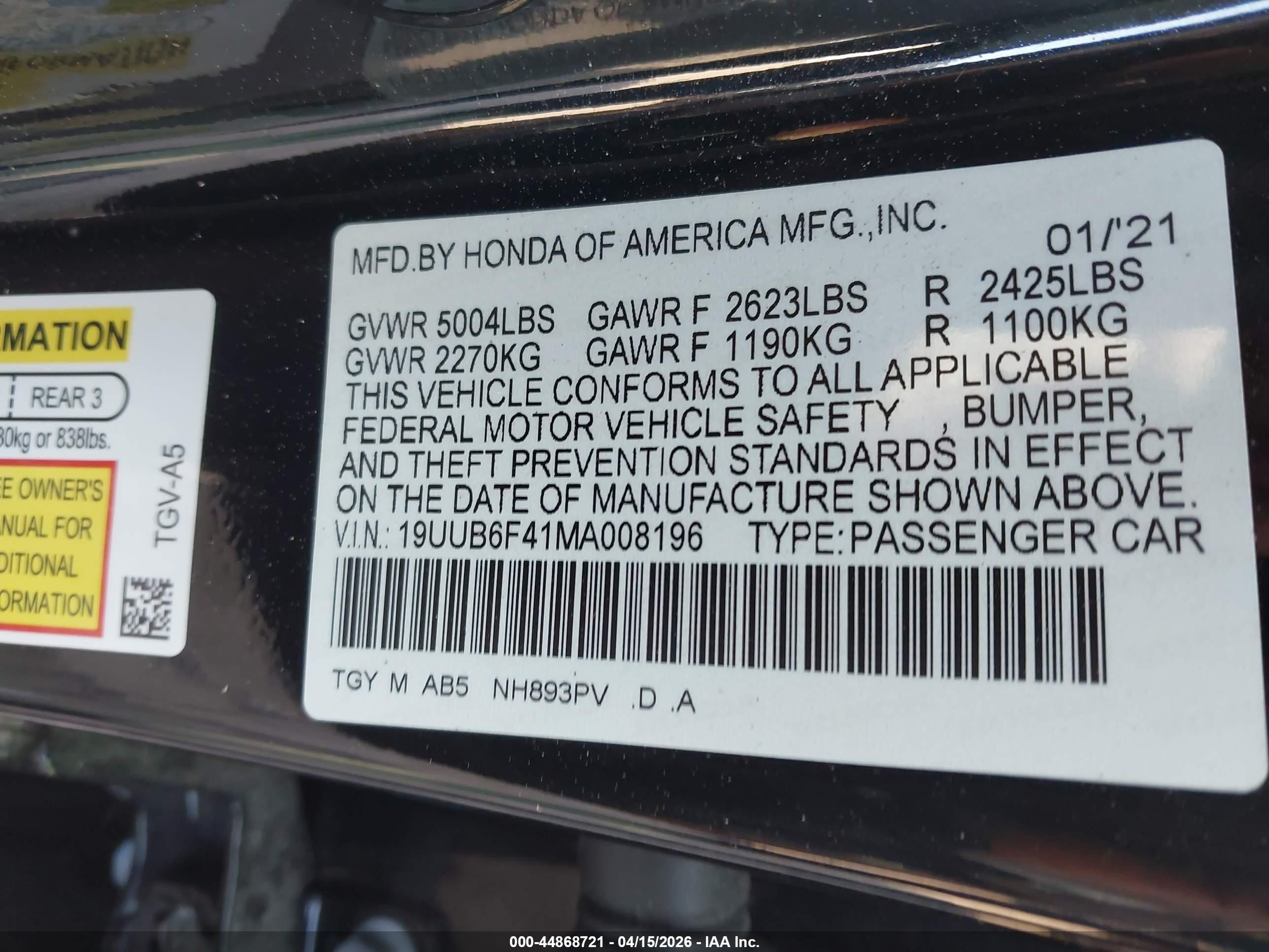 2021 Acura Tlx Technology Package Black vin: 19UUB6F41MA008196