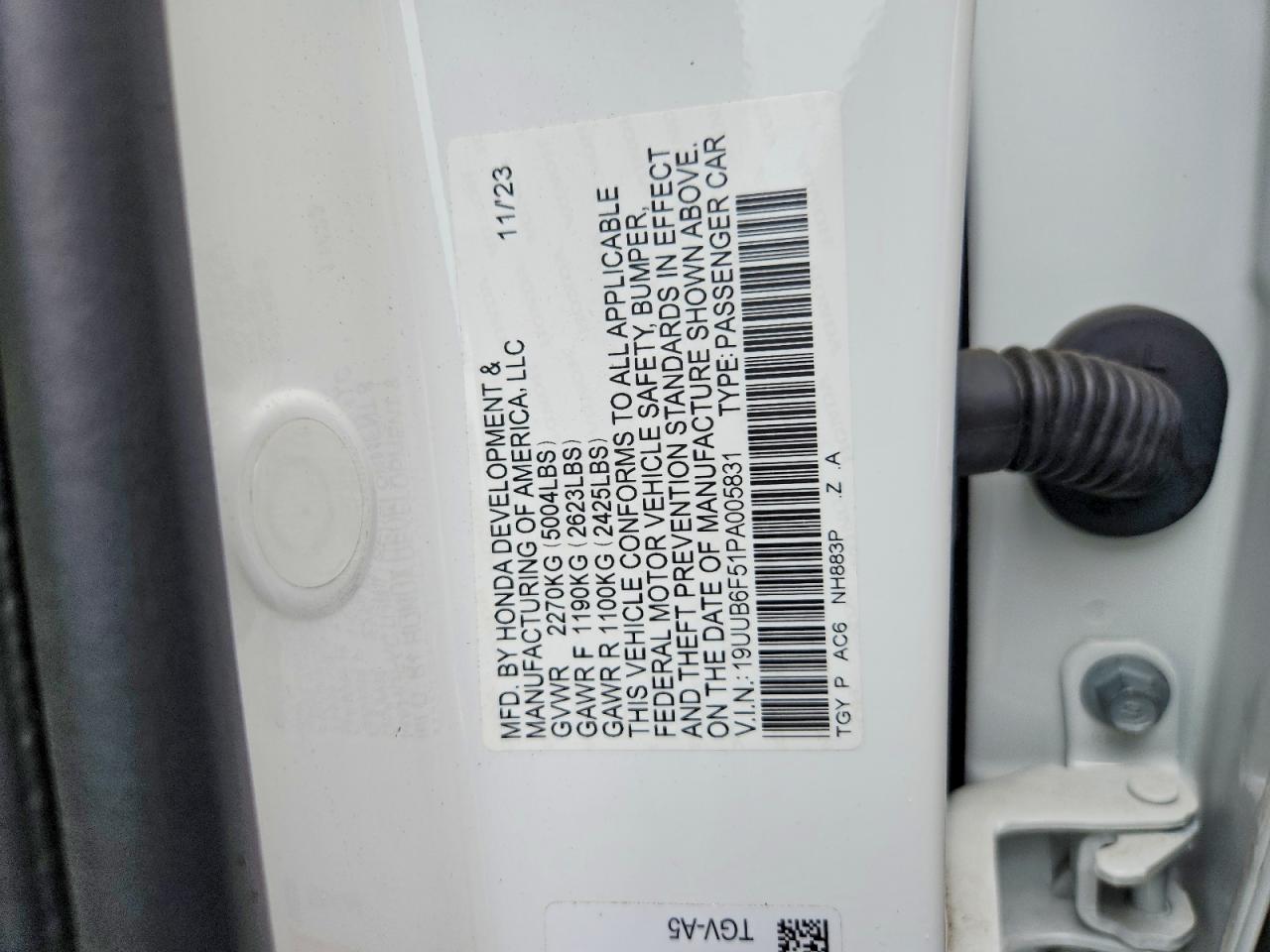 2023 Acura Tlx A-spec White vin: 19UUB6F51PA005831