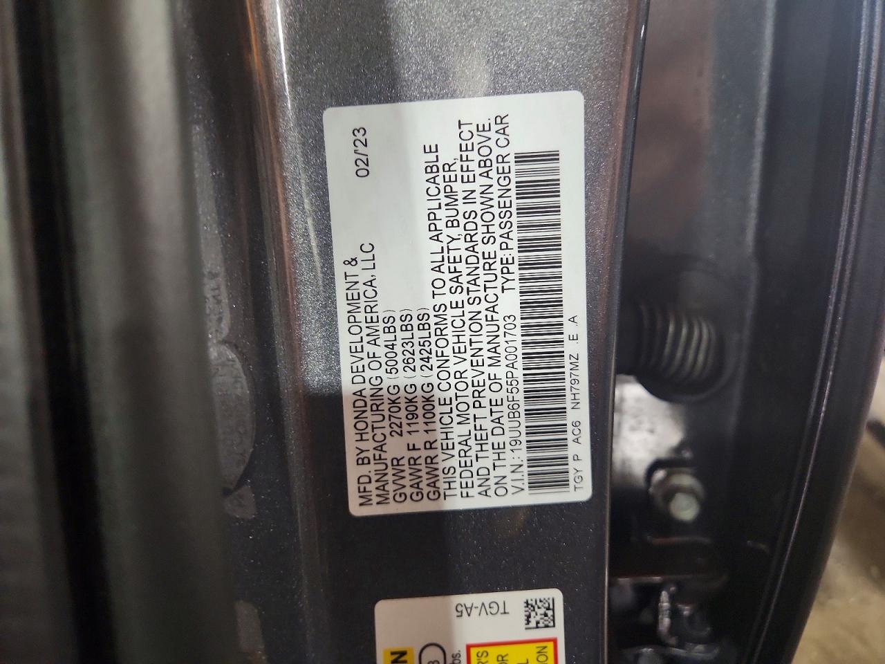 2023 Acura Tlx A-spec Gray vin: 19UUB6F55PA001703