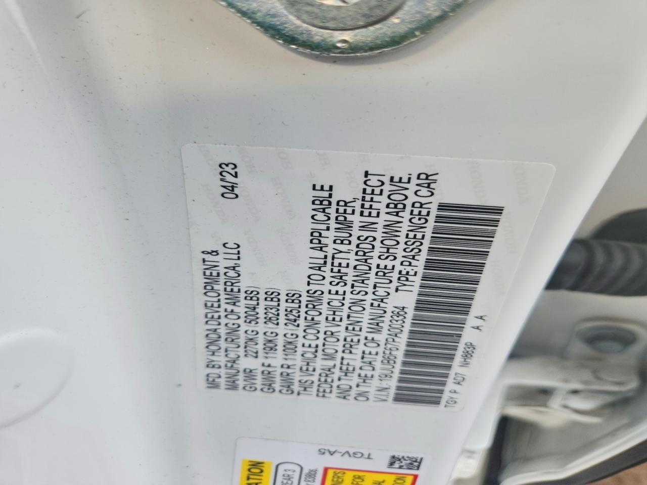 2023 Acura Tlx Advance Белый vin: 19UUB6F67PA003364