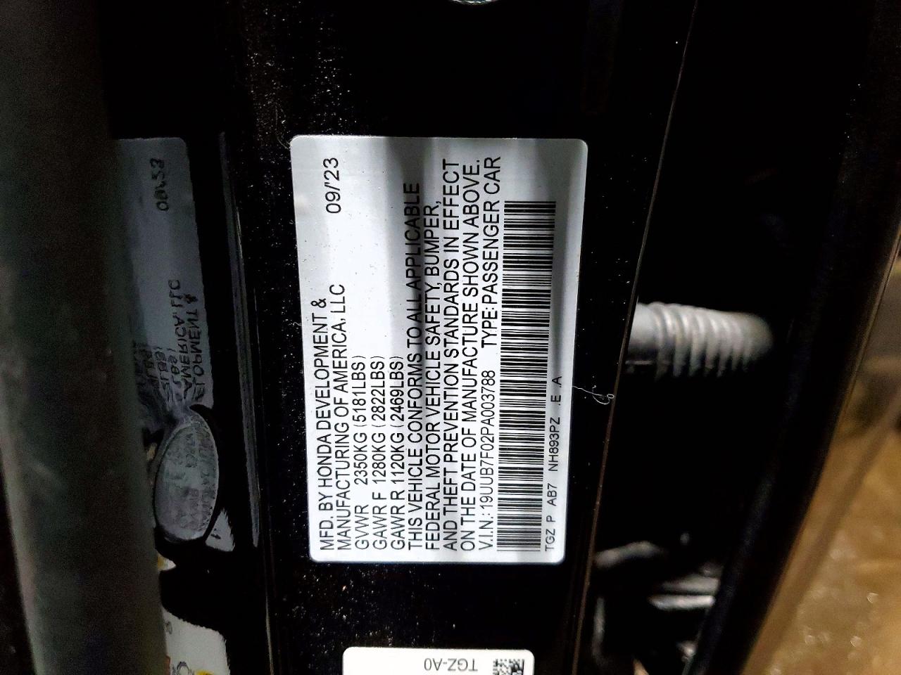 2023 Acura Tlx Type S Black vin: 19UUB7F02PA003788
