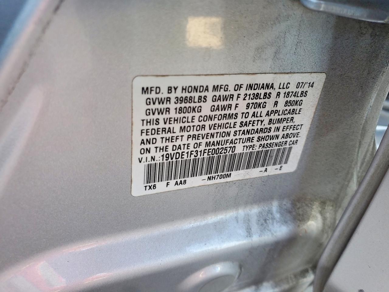 2015 Acura Ilx 20 Gray vin: 19VDE1F31FE002570