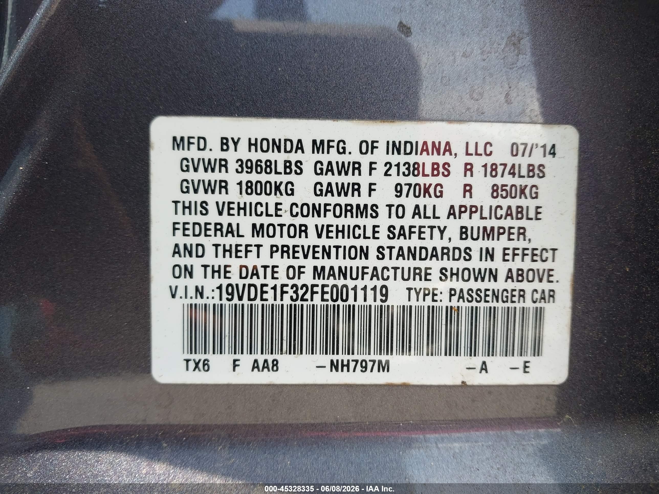 2015 Acura Ilx 2.0l Gray vin: 19VDE1F32FE001119