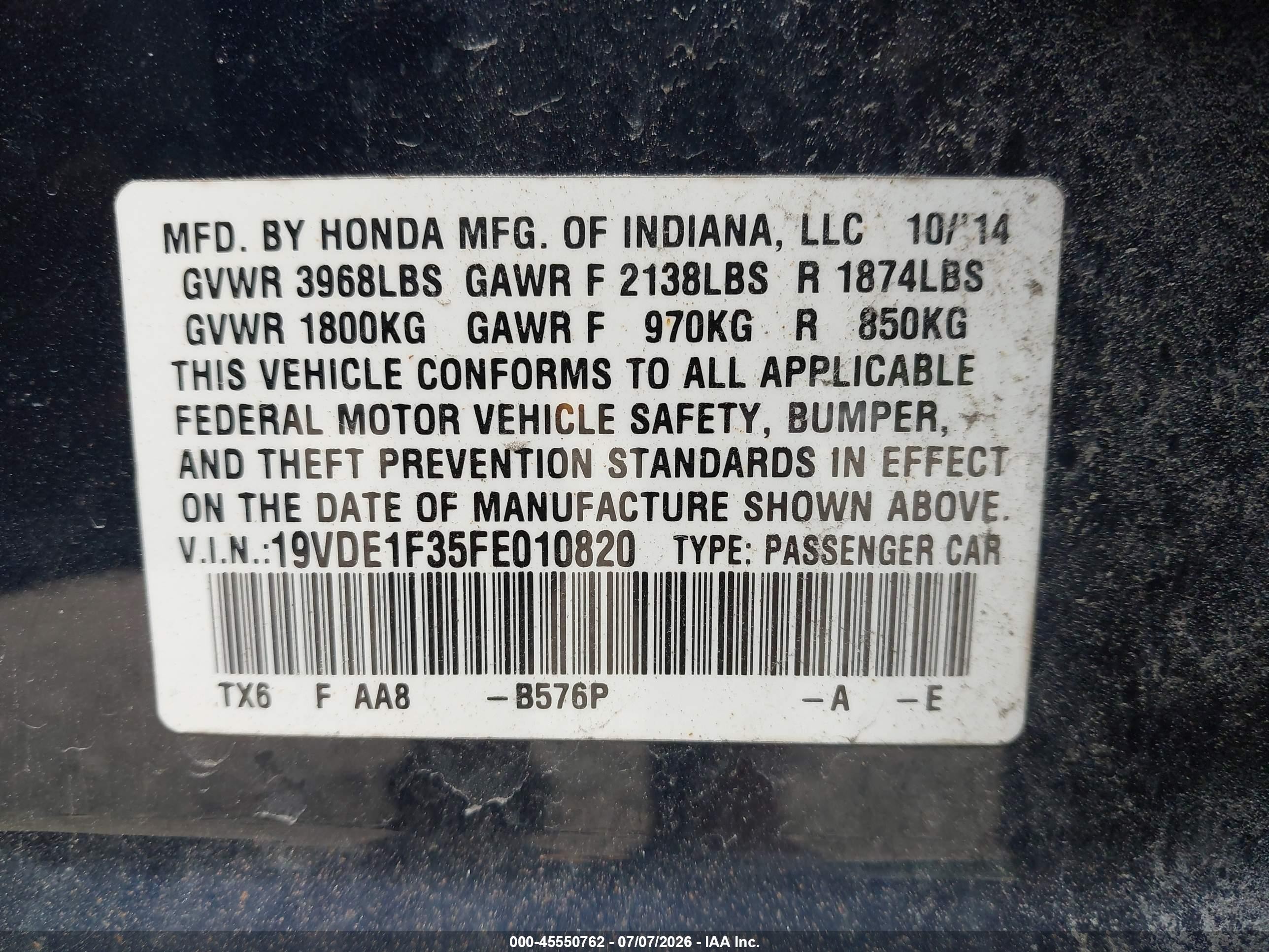 2015 Acura Ilx 2.0l Dark Blue vin: 19VDE1F35FE010820