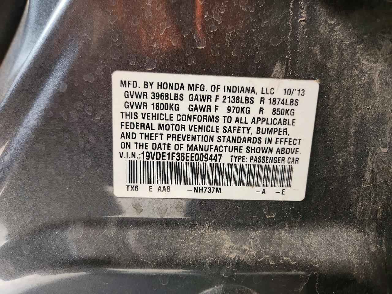 2014 Acura Ilx 20 Gray vin: 19VDE1F36EE009447