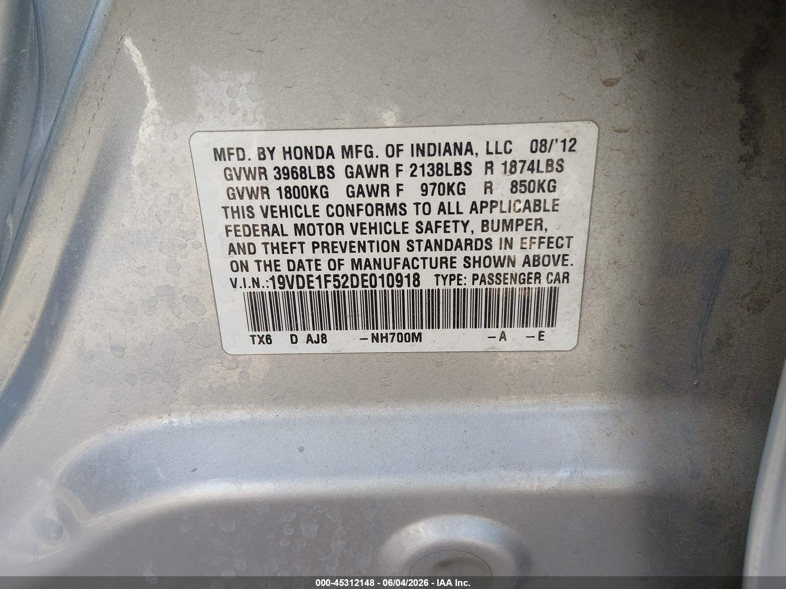 2013 Acura Ilx 2.0l Silver vin: 19VDE1F52DE010918