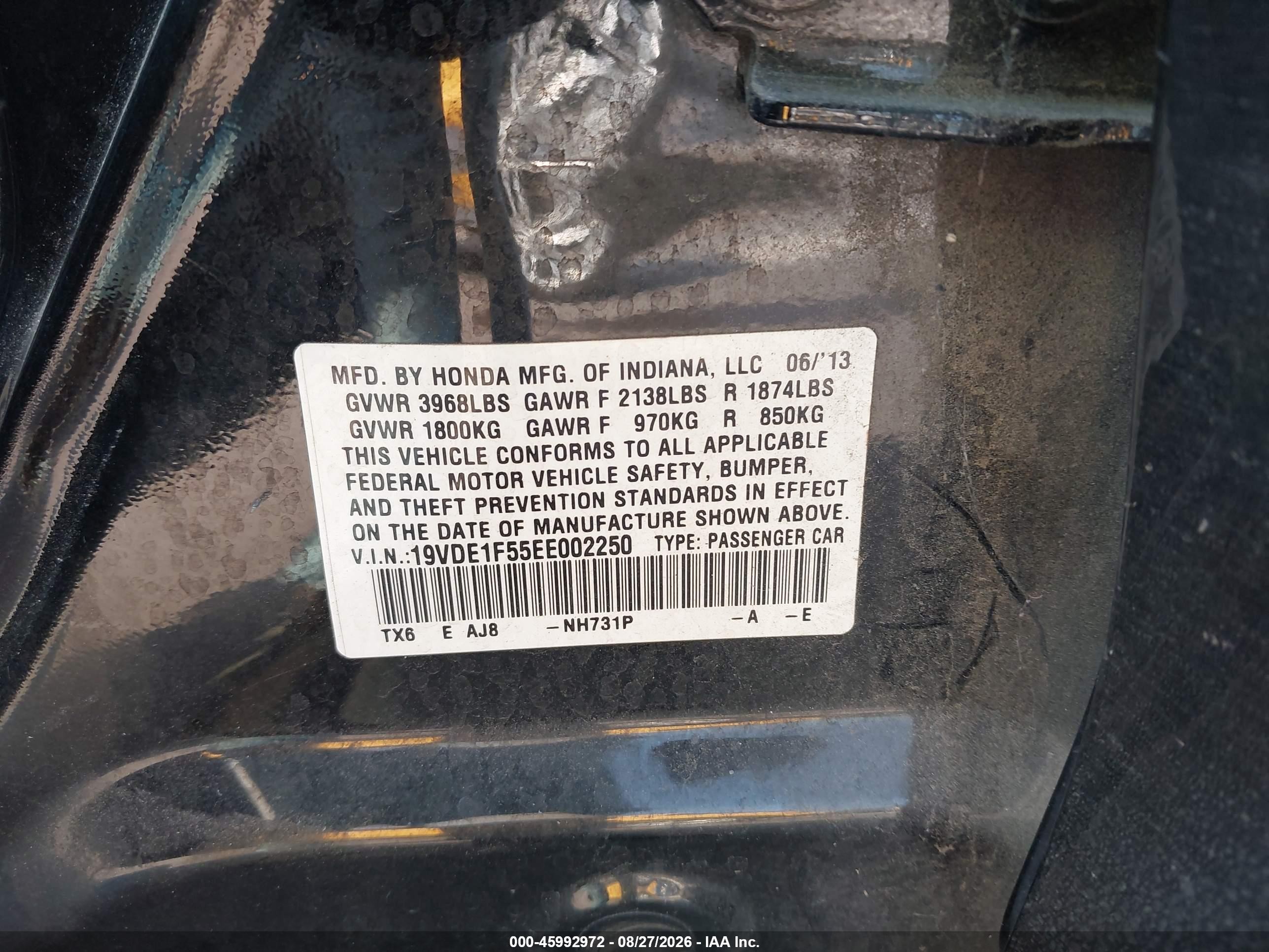 2014 Acura Ilx 2.0l Черный vin: 19VDE1F55EE002250