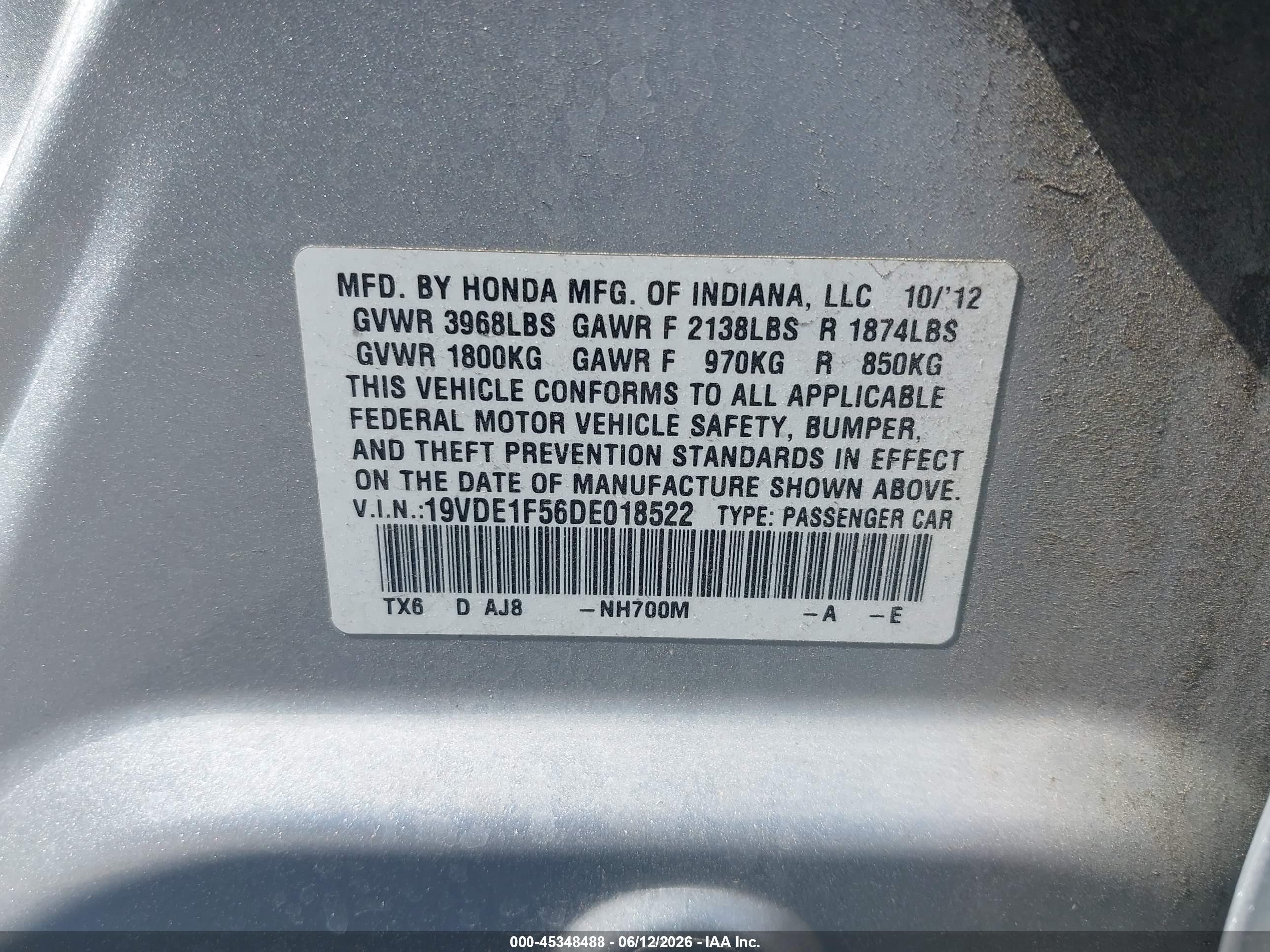 2013 Acura Ilx 2.0l Silver vin: 19VDE1F56DE018522
