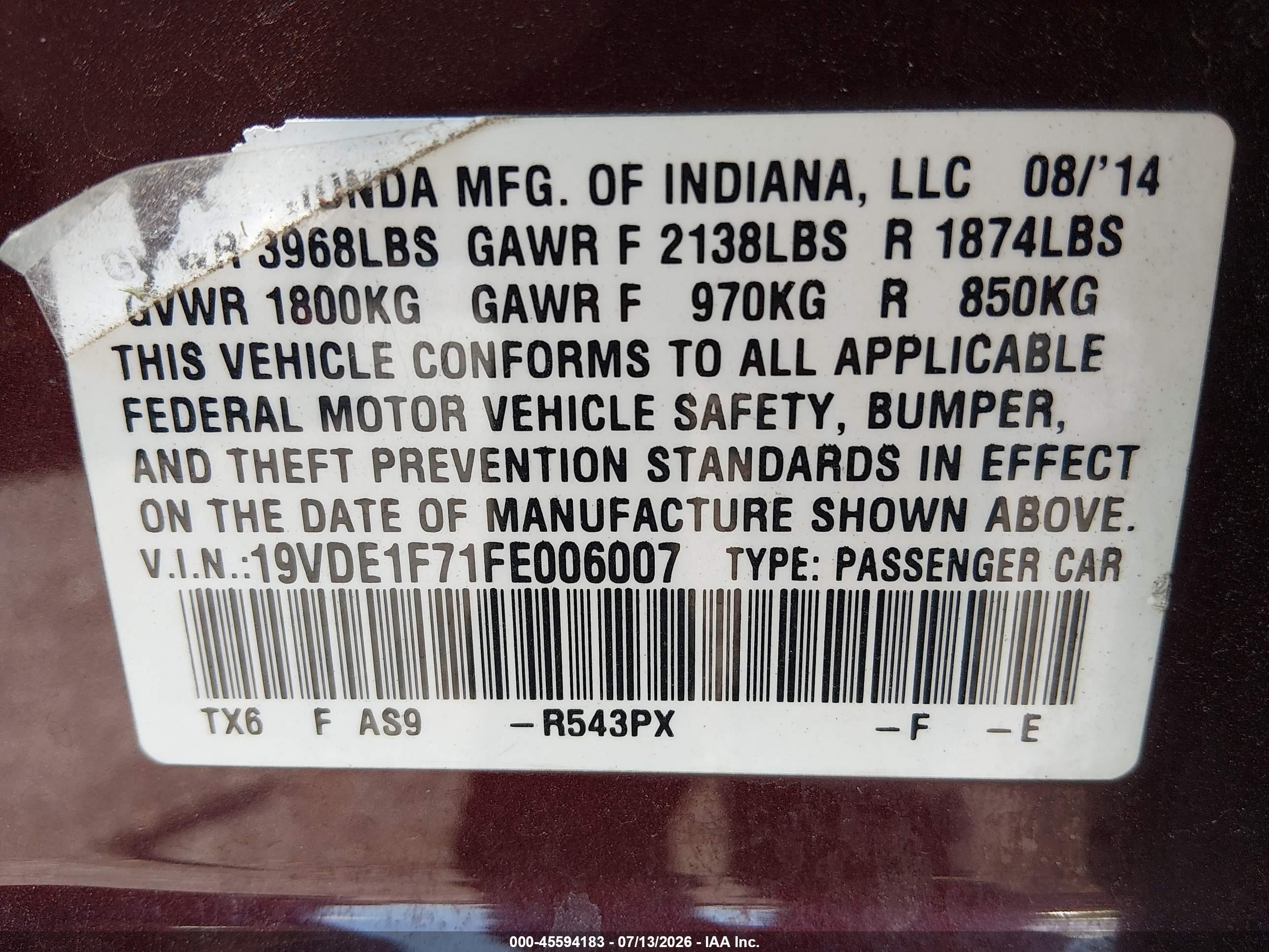 2015 Acura Ilx 2.0l Burgundy vin: 19VDE1F71FE006007