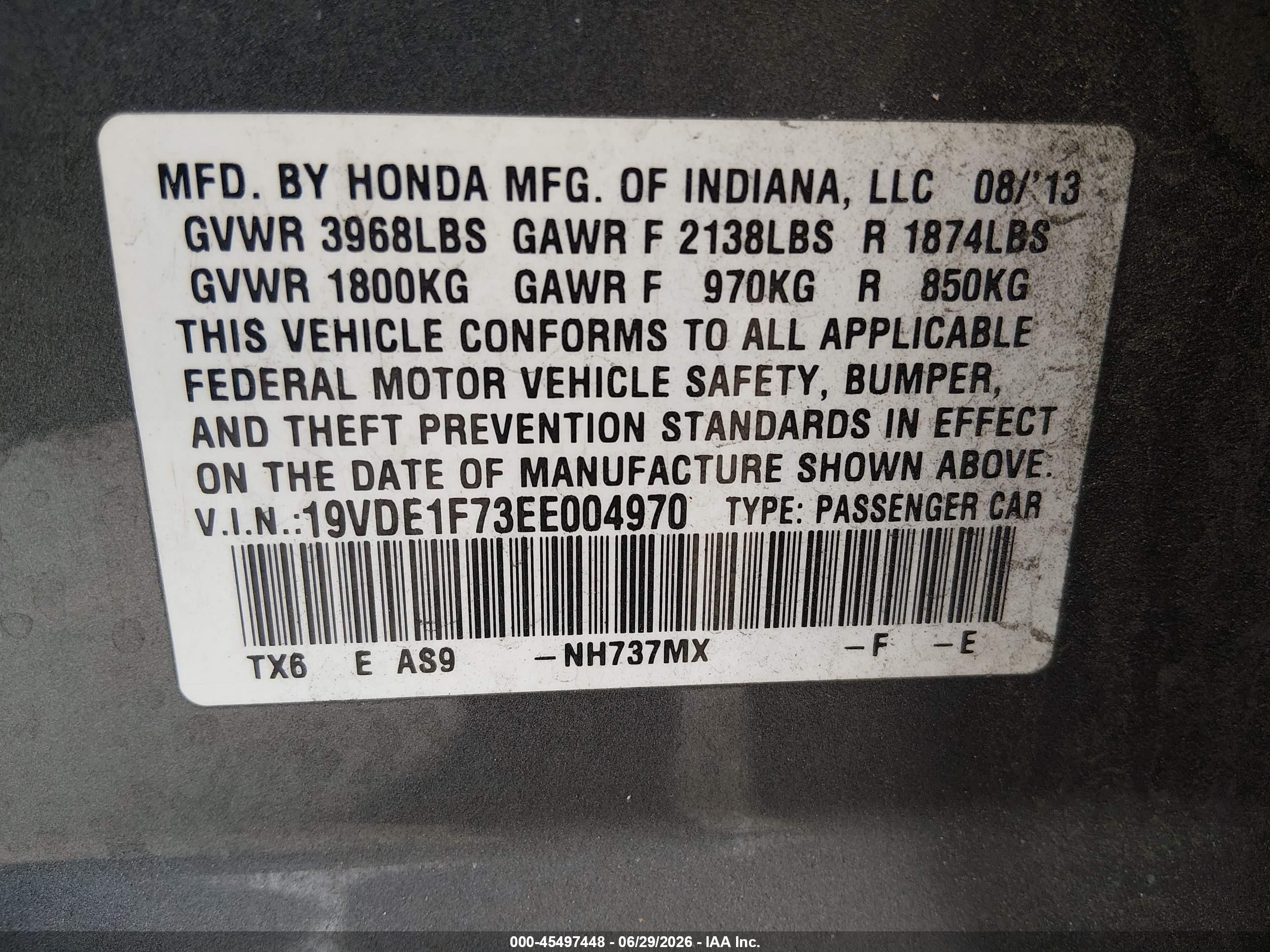 2014 Acura Ilx 2.0l Gray vin: 19VDE1F73EE004970