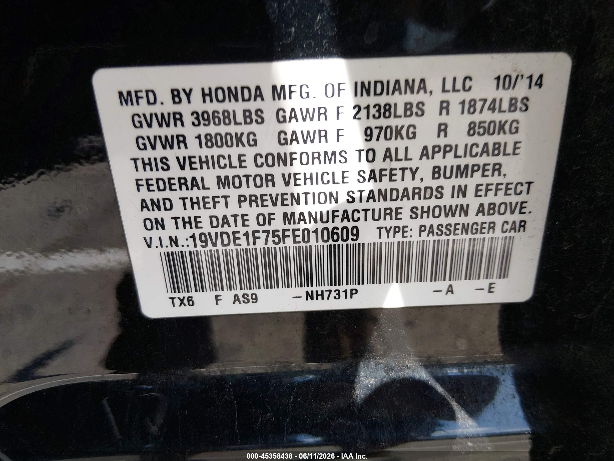 2015 Acura Ilx 2.0l Черный vin: 19VDE1F75FE010609
