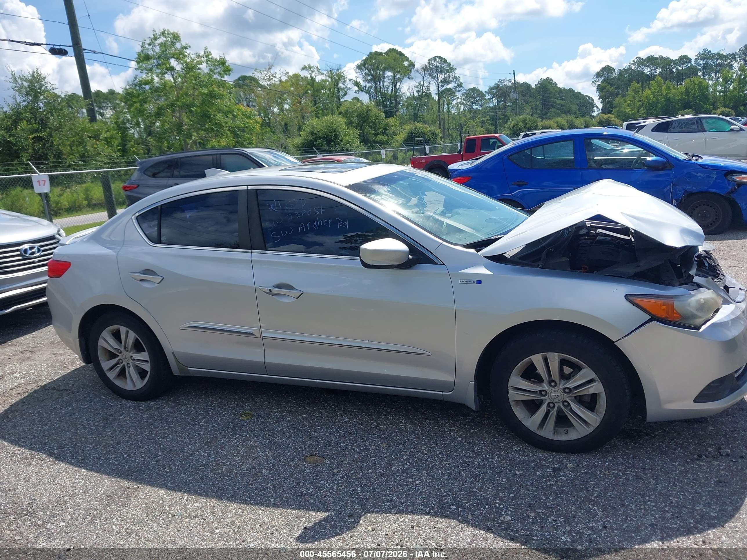 2013 Acura Ilx Hybrid 1.5l Gray vin: 19VDE3F71DE300855